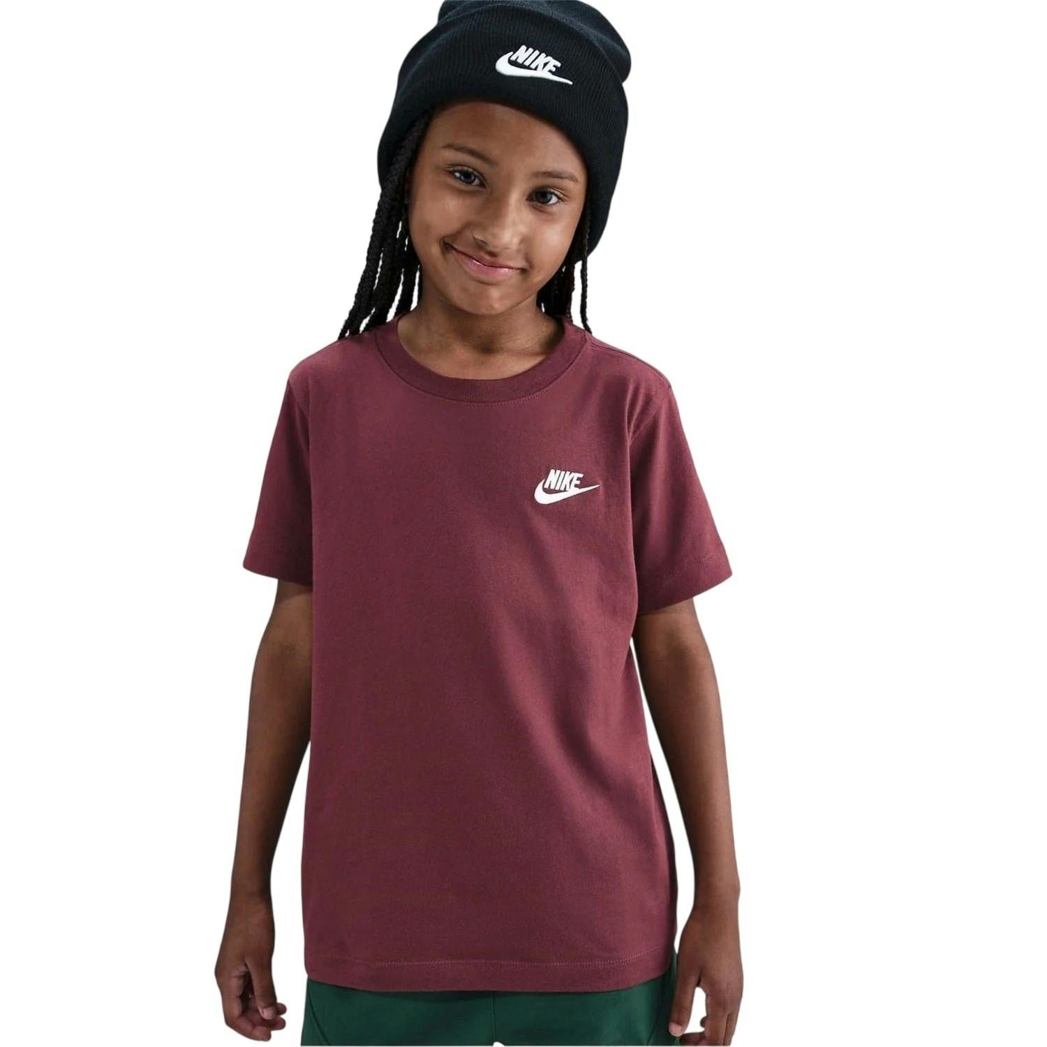 Nike Burgundy Childrens/Kids Futura Classic Logo Regular T-Shirt - 13 Years - 100% Cotton