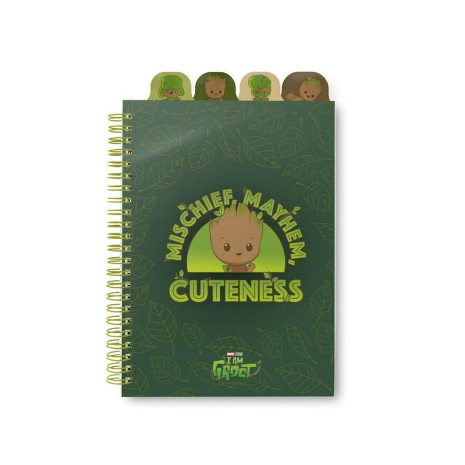 Rackhams Green Marvel Groot A5 Notebook With Dividers - Notebook - A5