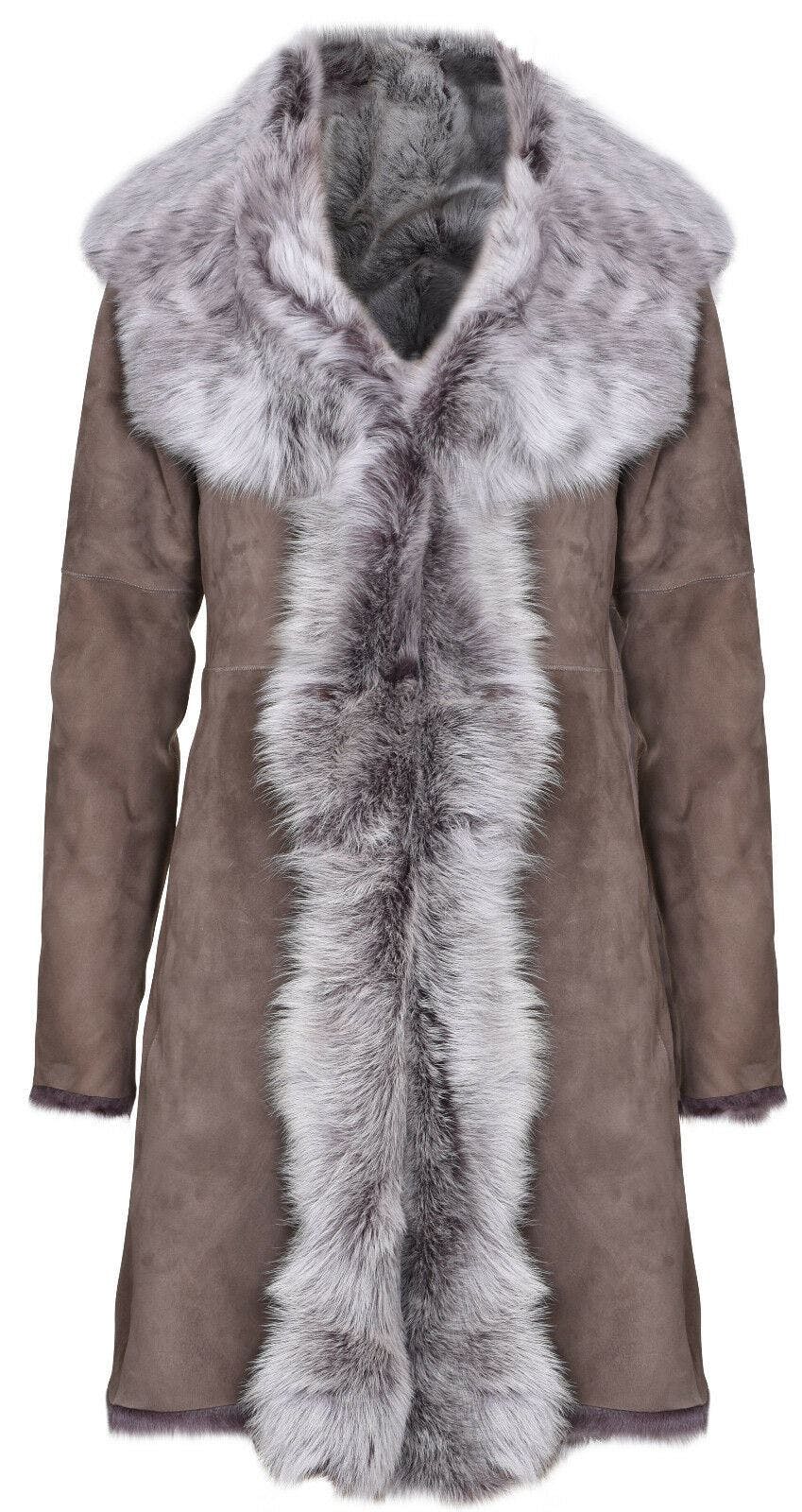 Infinity Leather Women's Toscana Sheepskin Suede Trench Coat-Tbilisi - Taupe - Uk Xs/8 | Eu 34 | Us 4