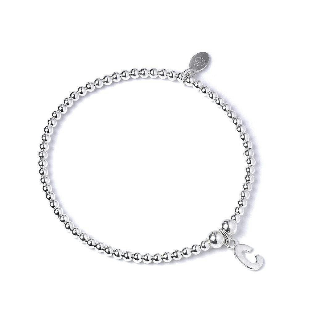 Mylee London Silver Letter Initial Sterling Ball Bead Bracelet - Yes - C