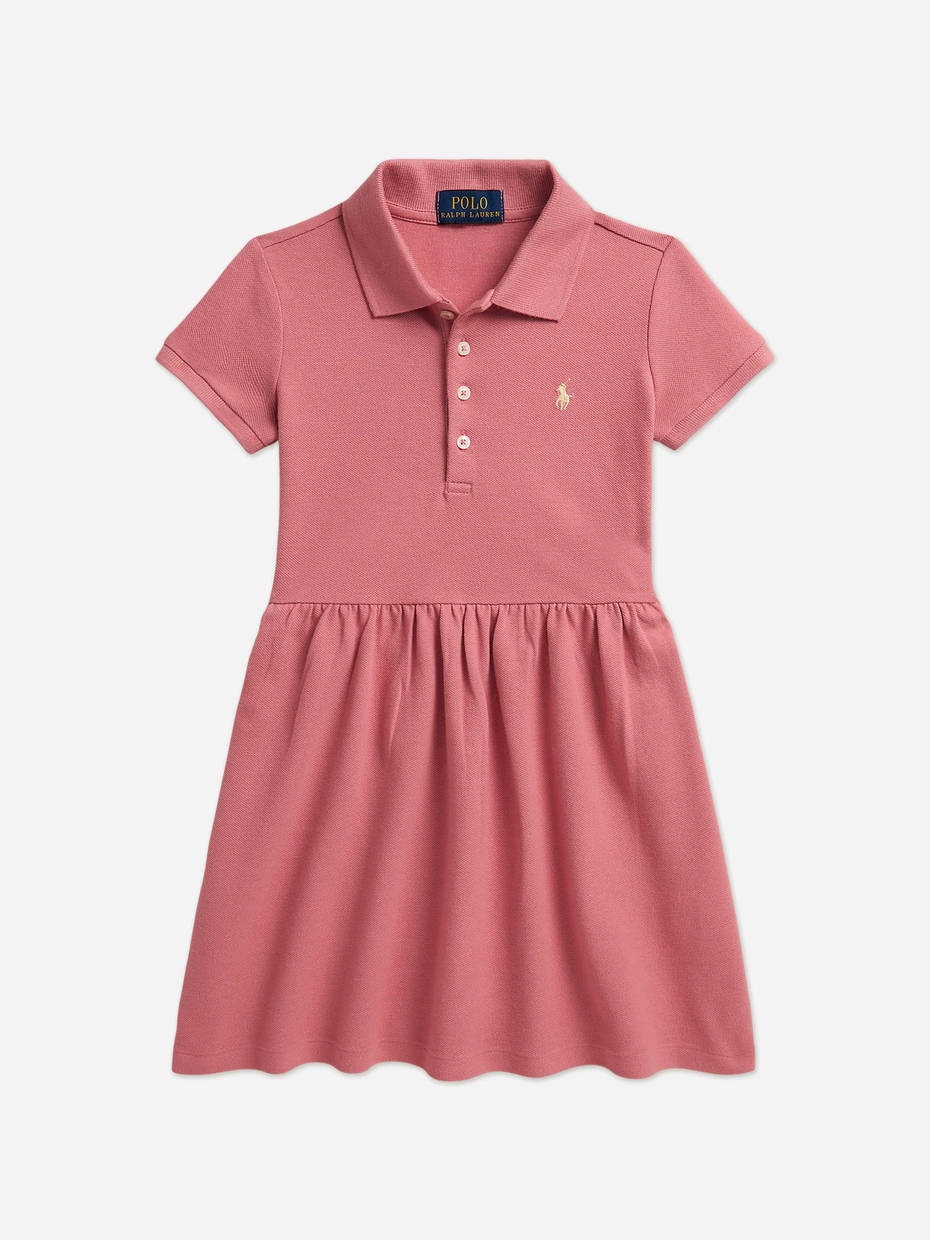 Ralph Lauren Kids Girls Pink Ralph Lauren Polo Waist Dress In - 3 Yrs