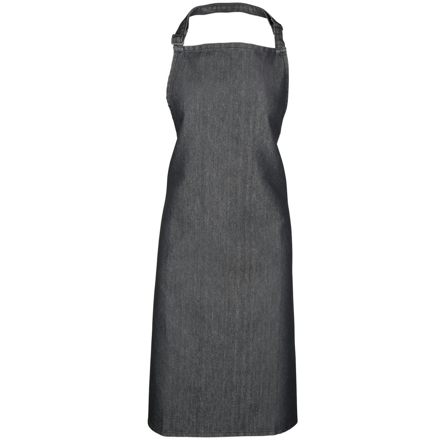 (One Size, Black Denim) Premier Colours Bib Apron / Workwear (Pack Of 2) - Image 2