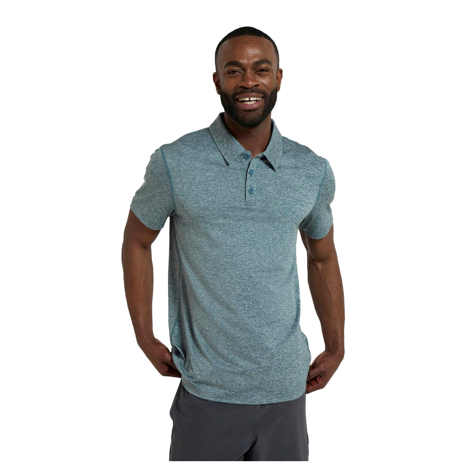 Mountain Warehouse Men's Deuce Isocool Polo Shirt - Petrol - Xs - Petrol - 92% Polyester/8% Elastane
