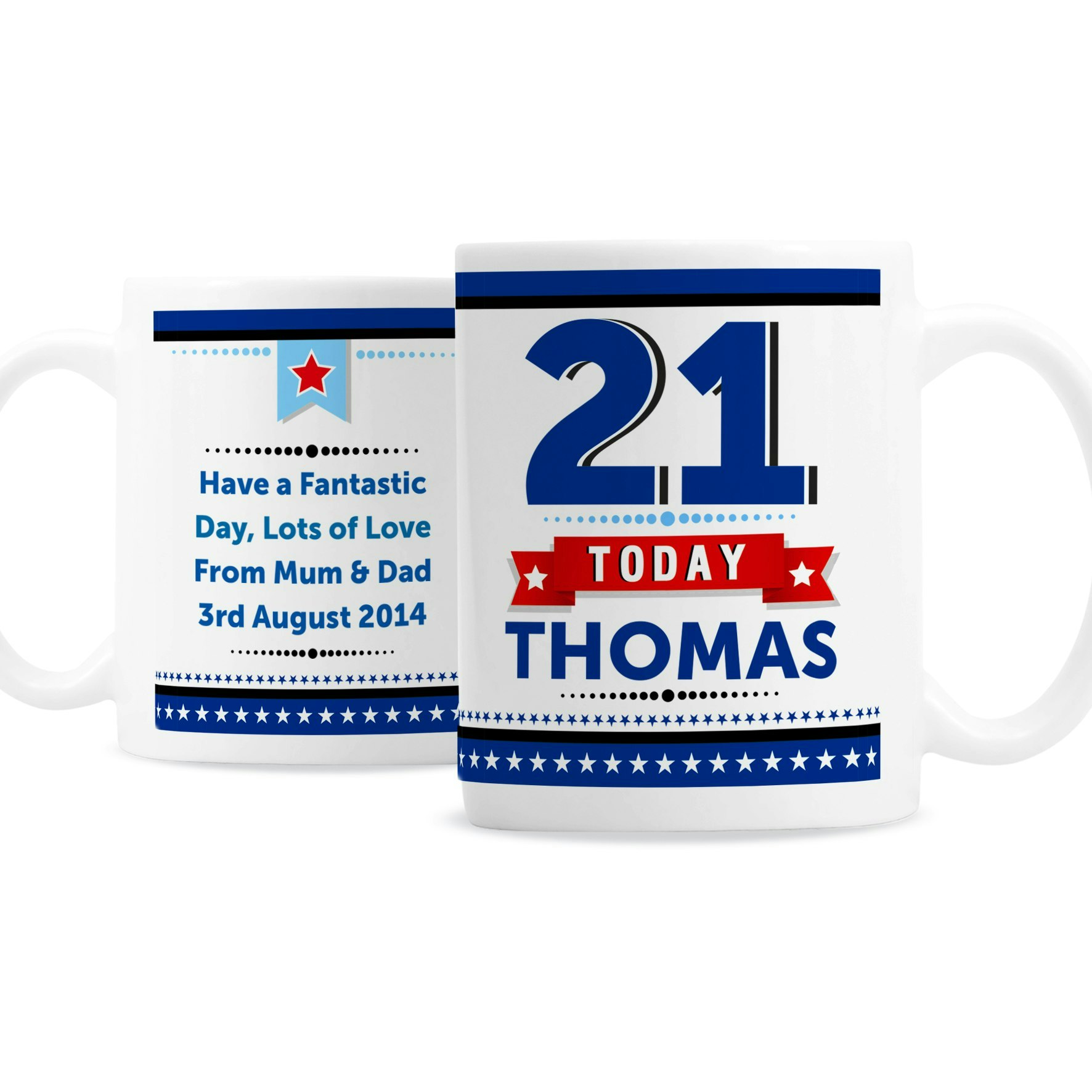 Rackhams Personalised Birthday Star Mug