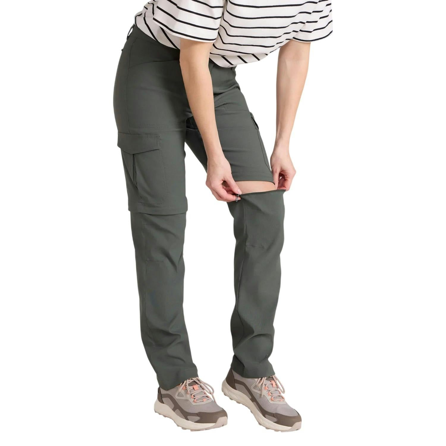 Mountain Warehouse Women's Green Conniston Zip-Off Trousers - Khaki - 18 Uk - Khaki - 95% Polyamide/5% Elastane