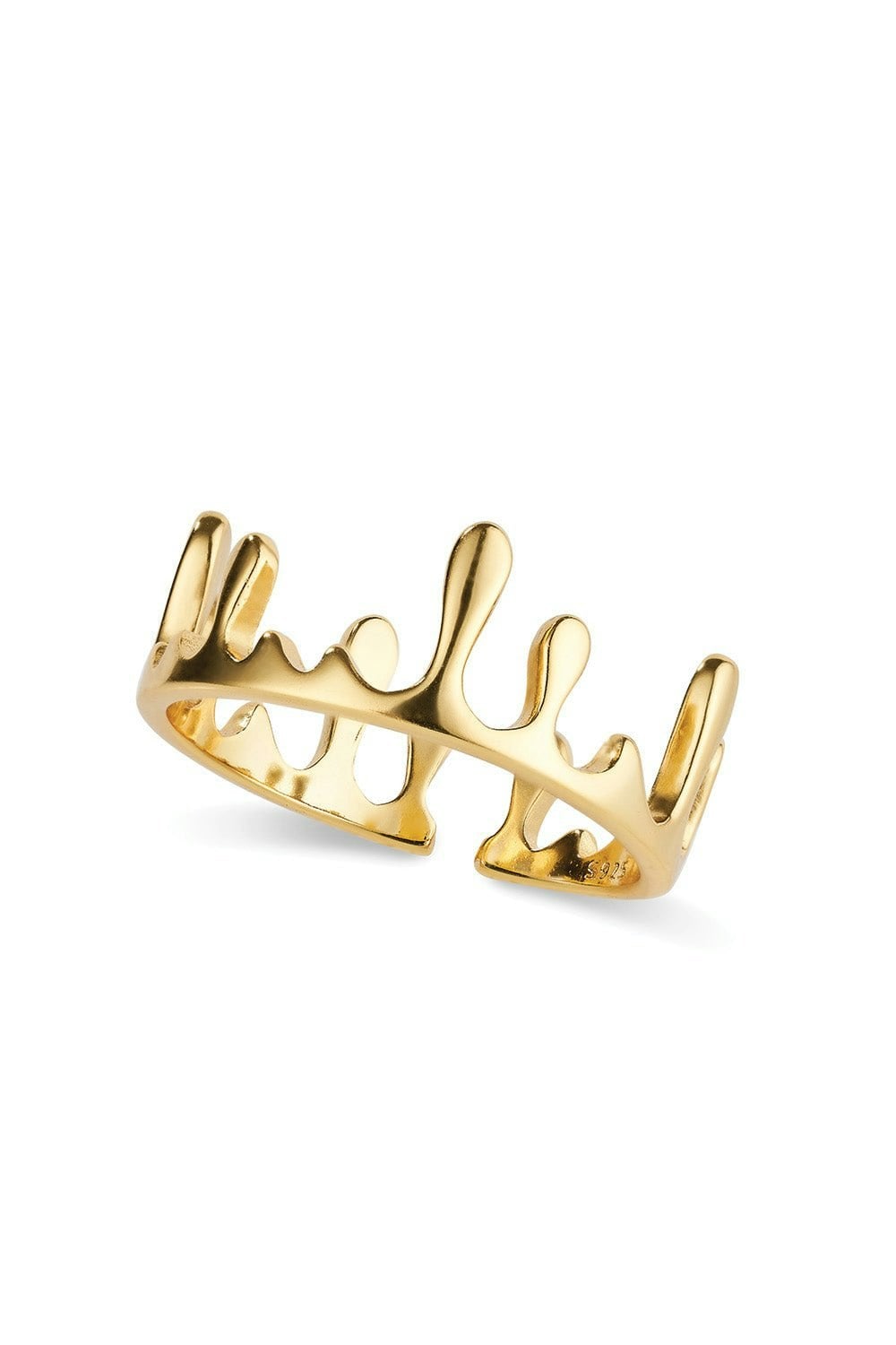 Elk & Bloom Gold 18K Dainty Drip Crown Band Ring - Yes Please