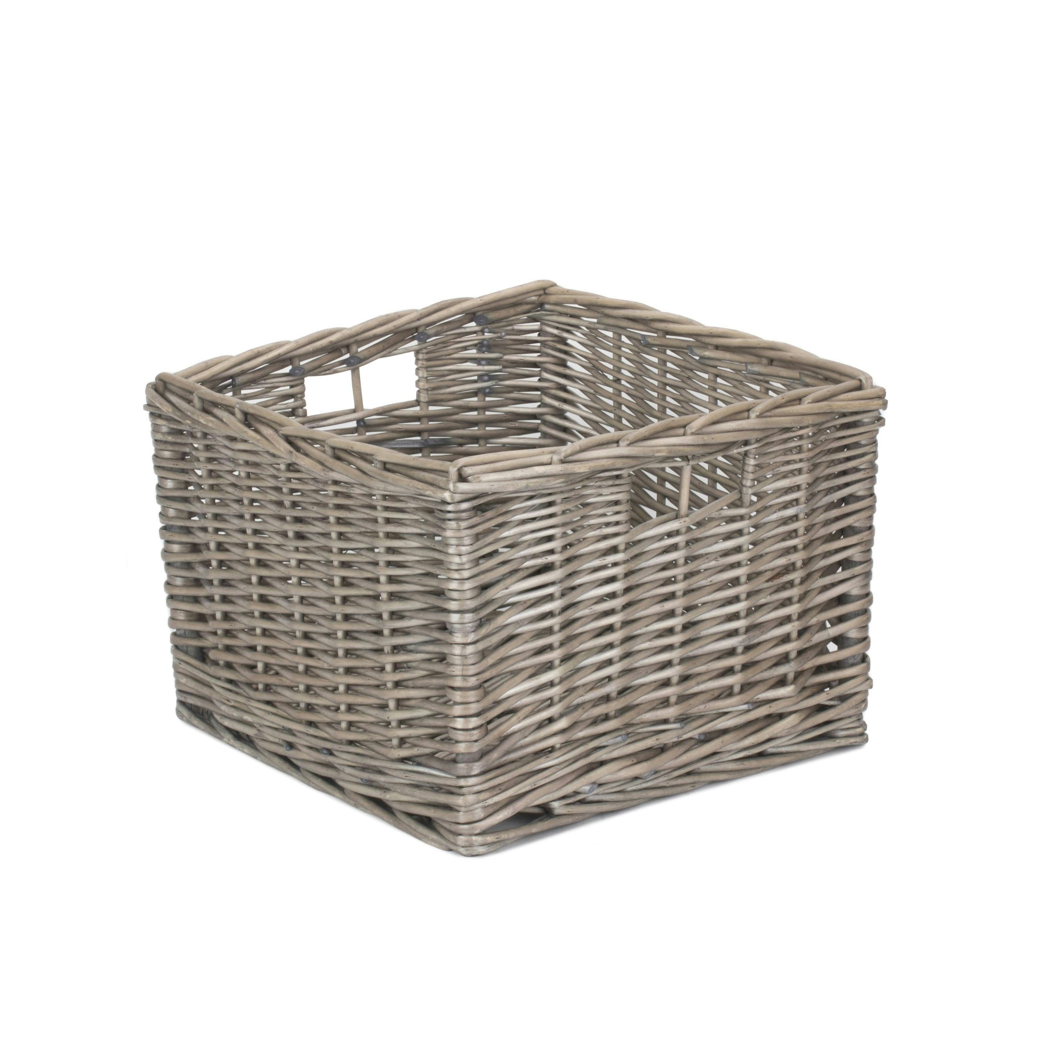 Rackhams Red Square Antique Wash Unlined Storage Basket - Small