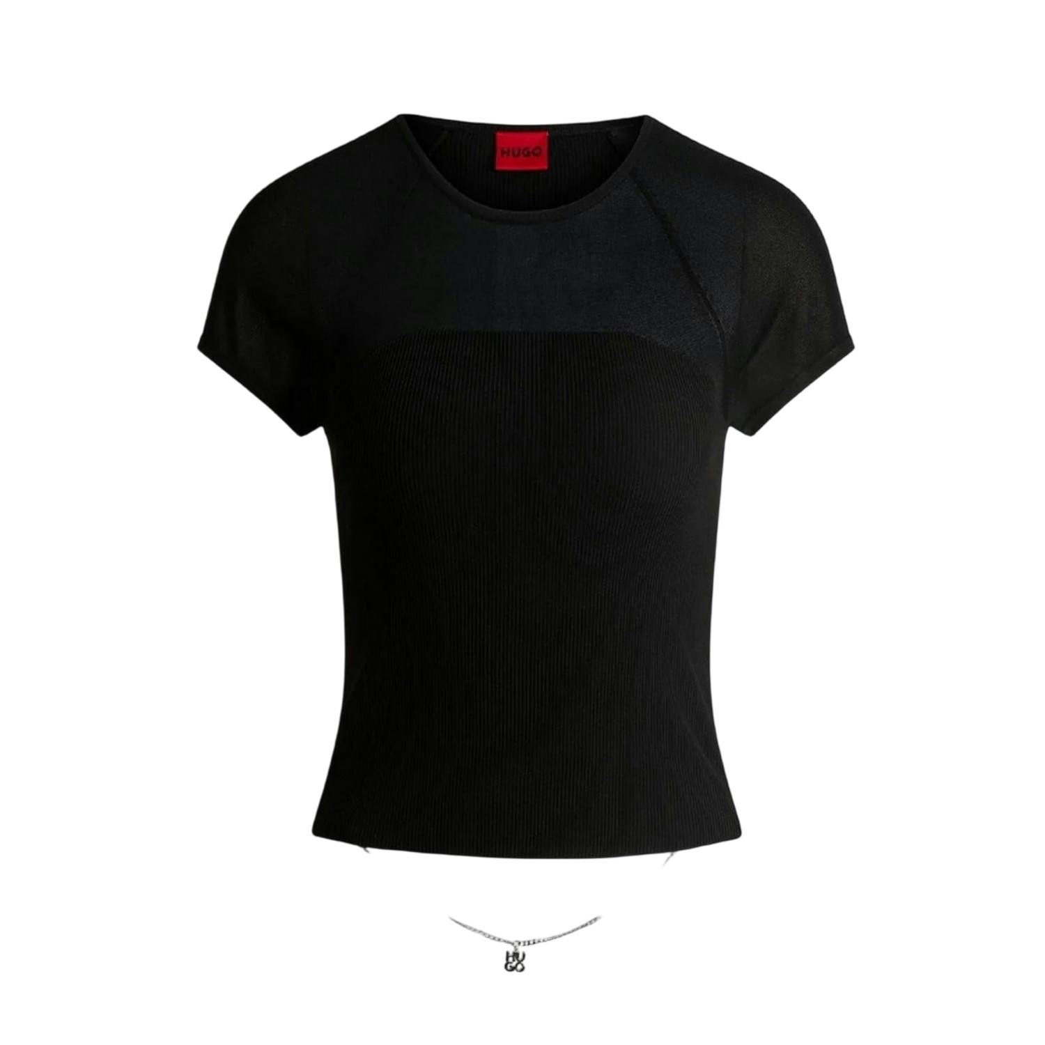 Hugo Women's Black Slevetta Slim Raglan T-Shirt - 12 Uk - 67% Viscose/33% Polyamide