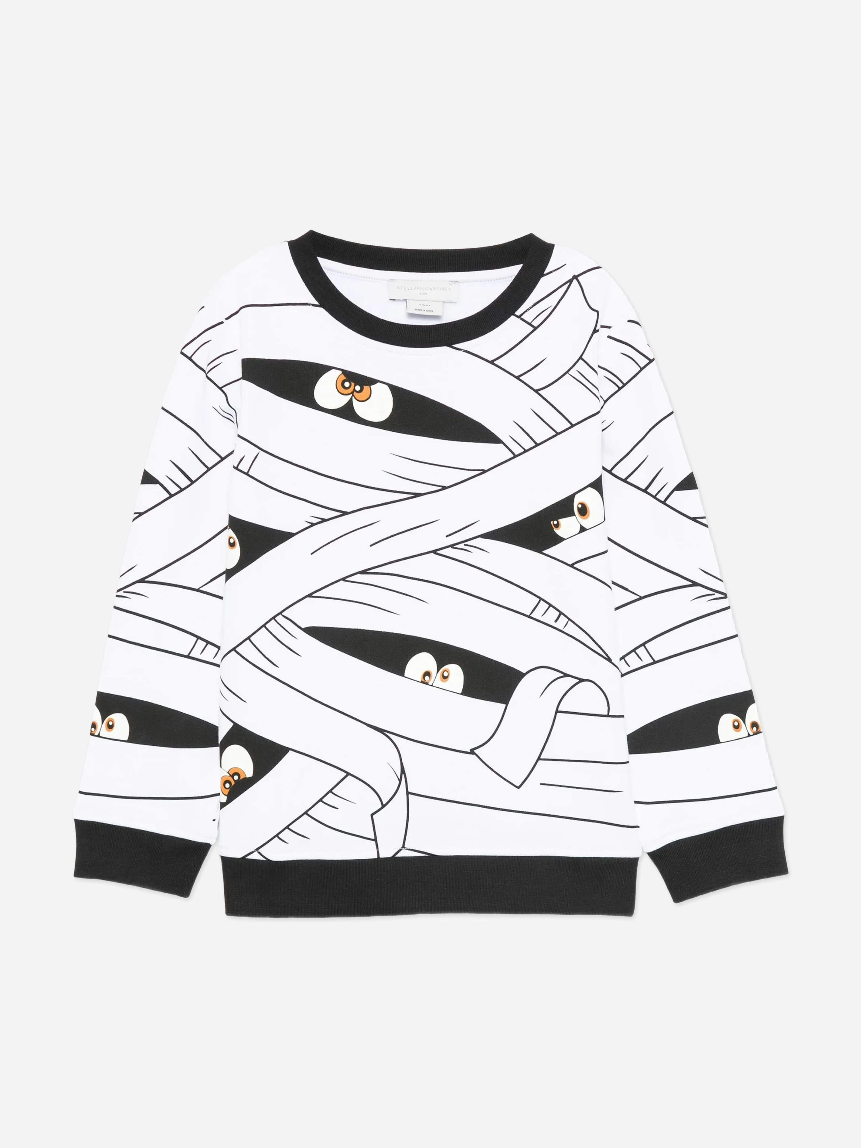 Stella Mccartney Kids Boys White Stella Mccartney Mummy Aop Sweatshirt In - 3 Yrs