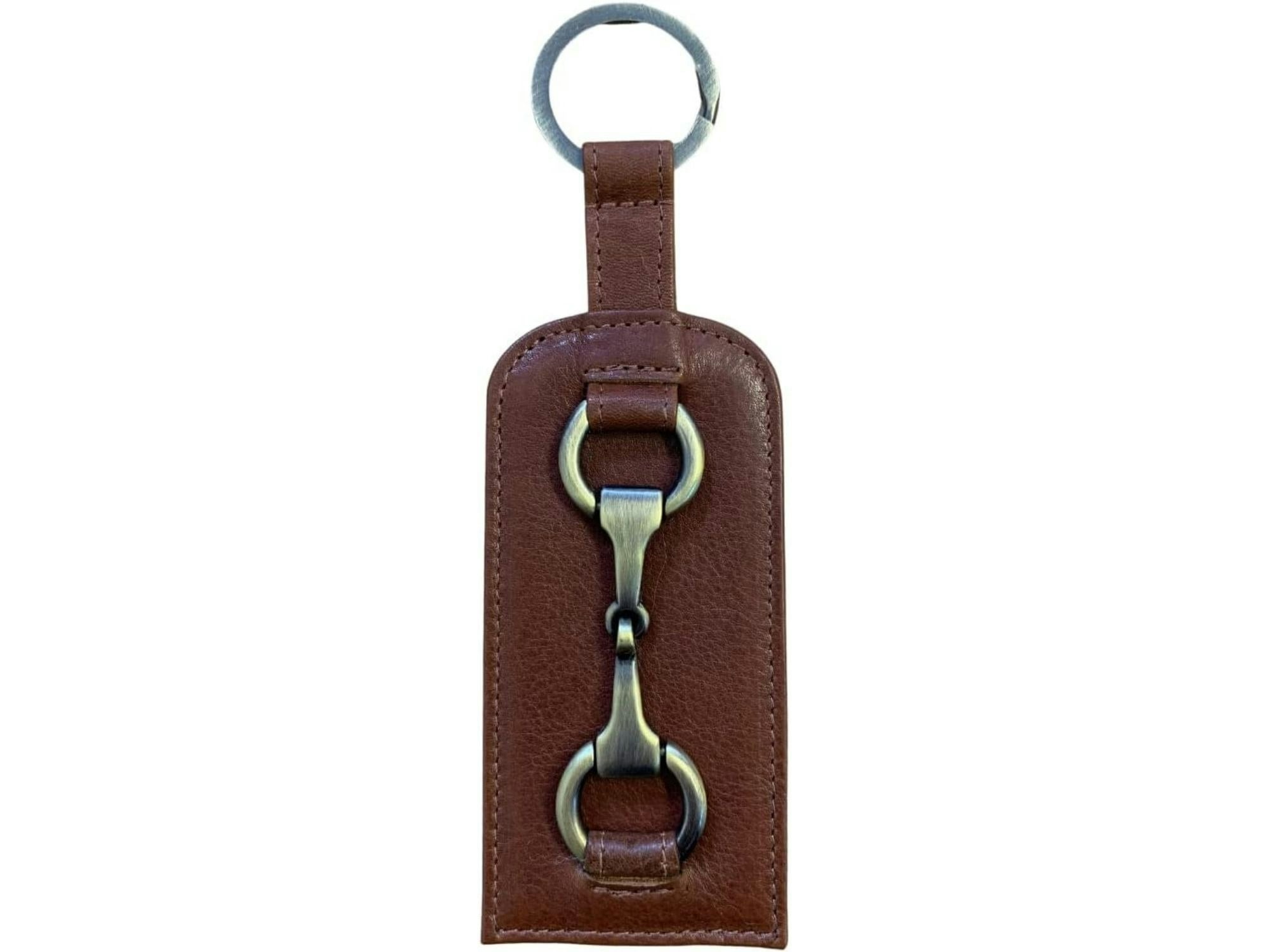 Mala Leather Silver Steed Leather Equestrian Horse Keyring - Tan