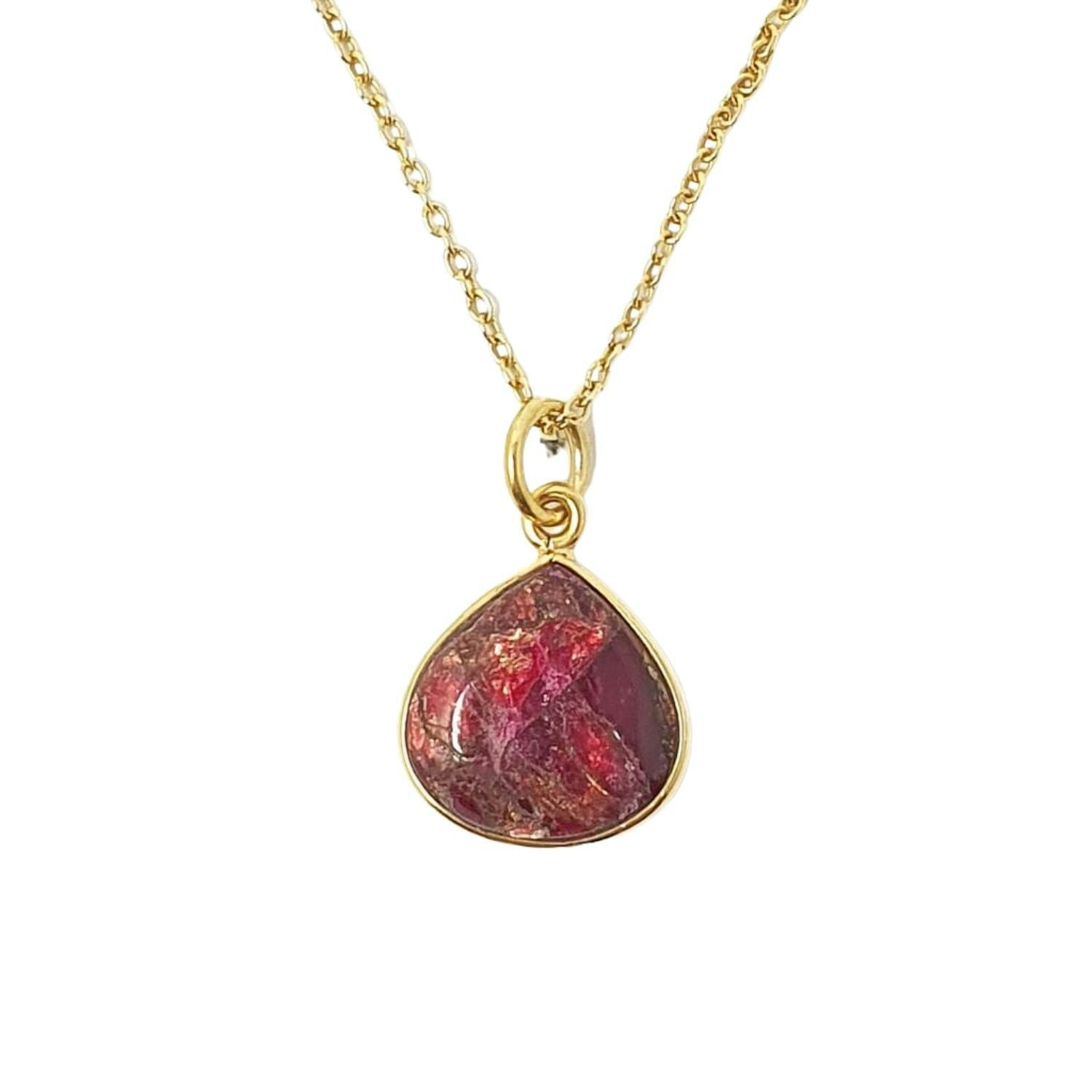 Harfi Gold 18Ct Vermeil Plated Garnet January Birthstone Necklace