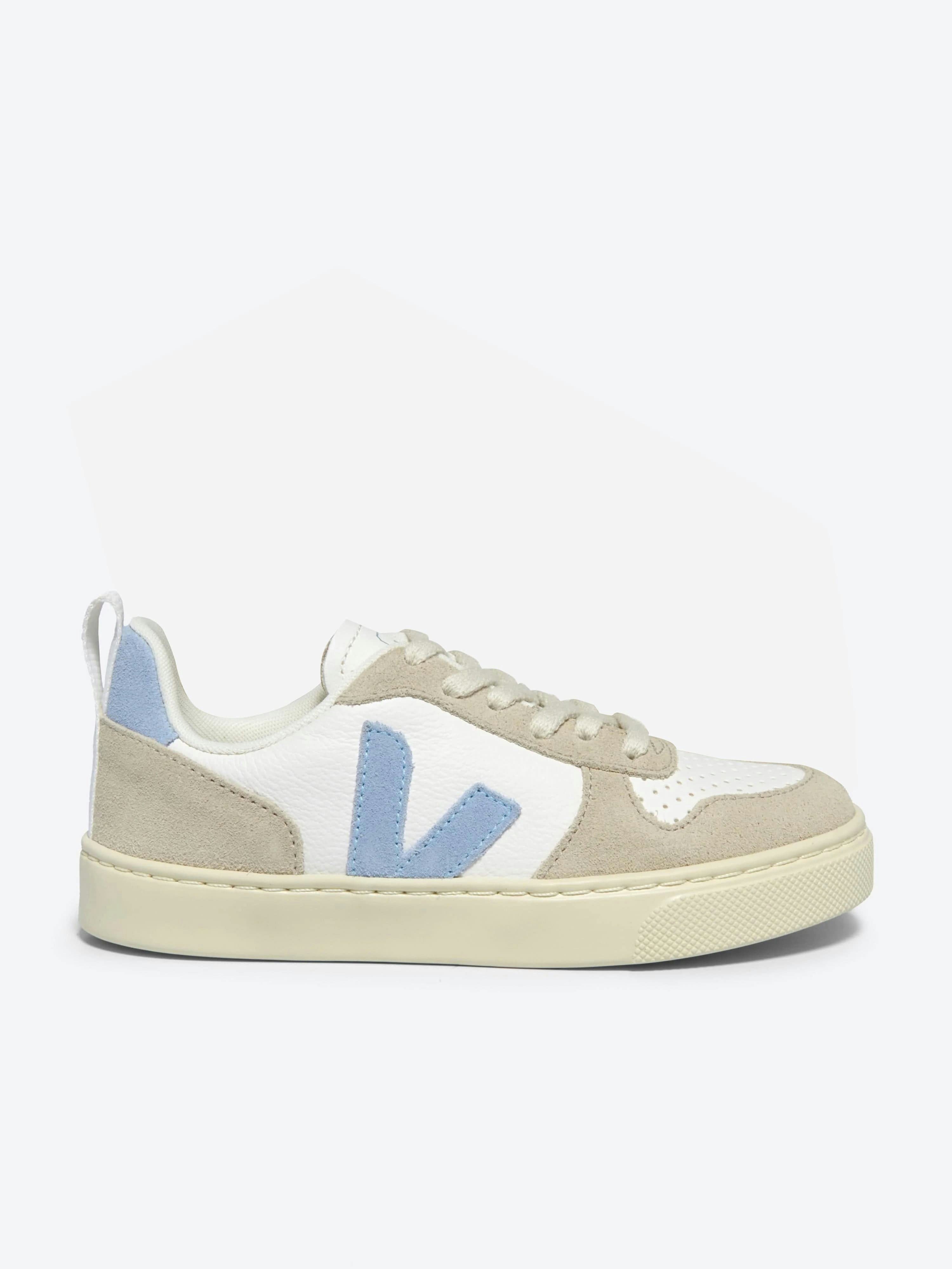 Veja Unisex Kids White Kids Laces Leather V-10 Trainers In - Eu 37 Uk 5