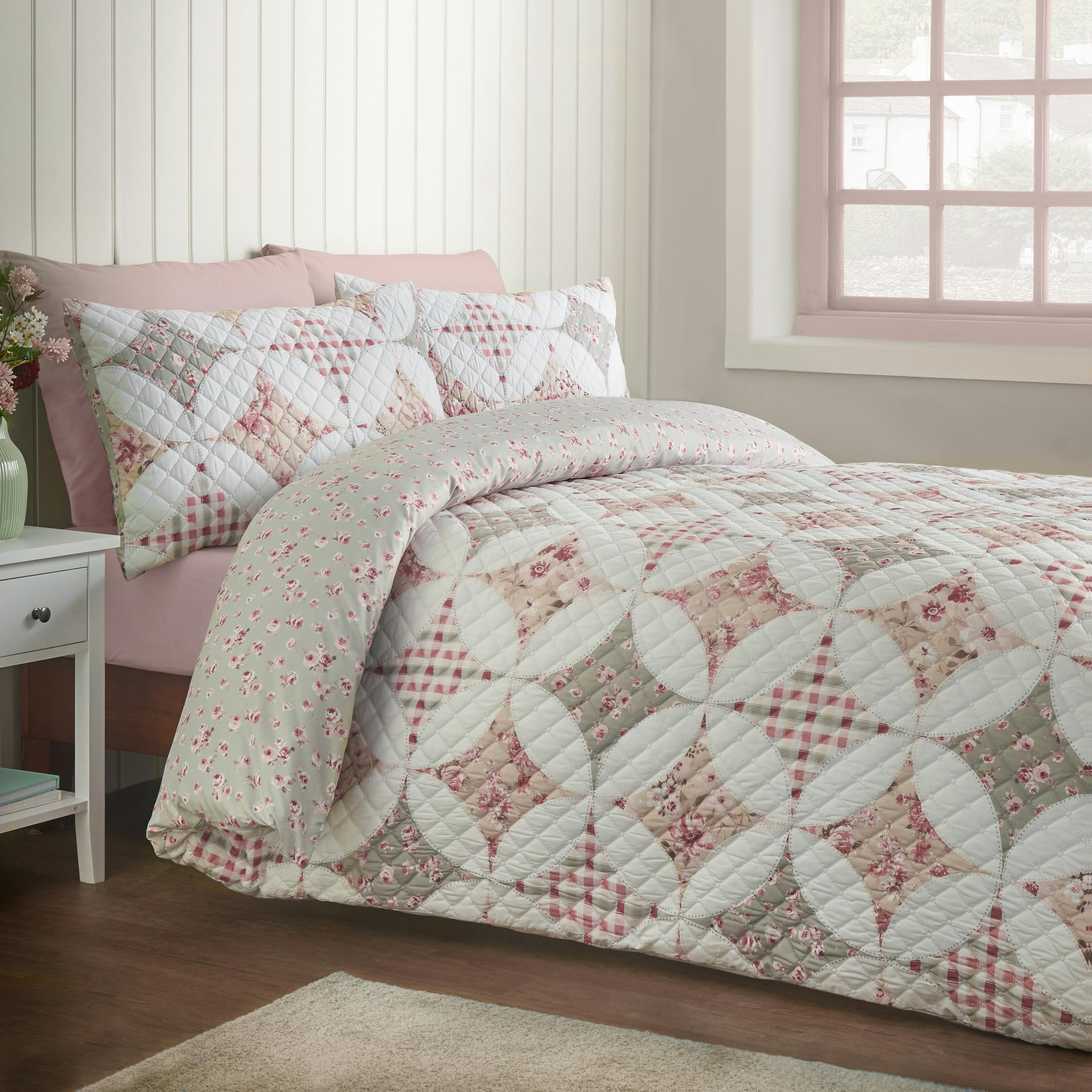 Rackhams Green Pinsonic Patchwork Reversible Duvet Cover Set - King