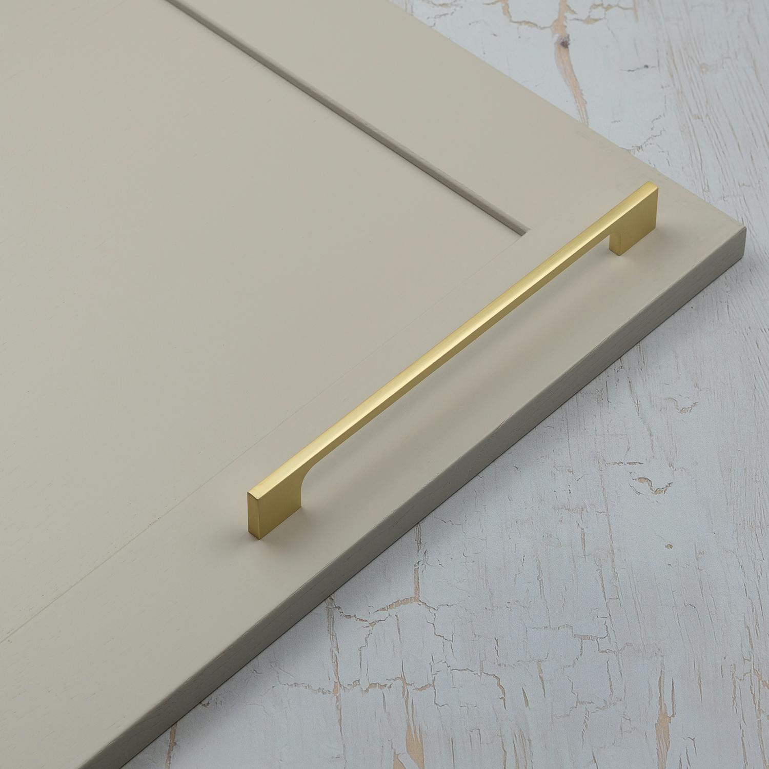 Rackhams Brushed Brass Slim Modern Handles - 224Mm Handle - Image 4