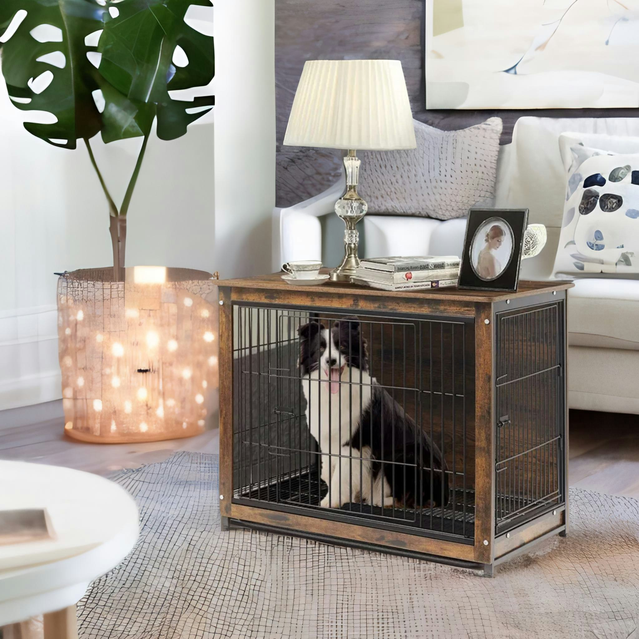 Rafaelo Mobilia Brown Industrial Cat Litter Box Enclosure