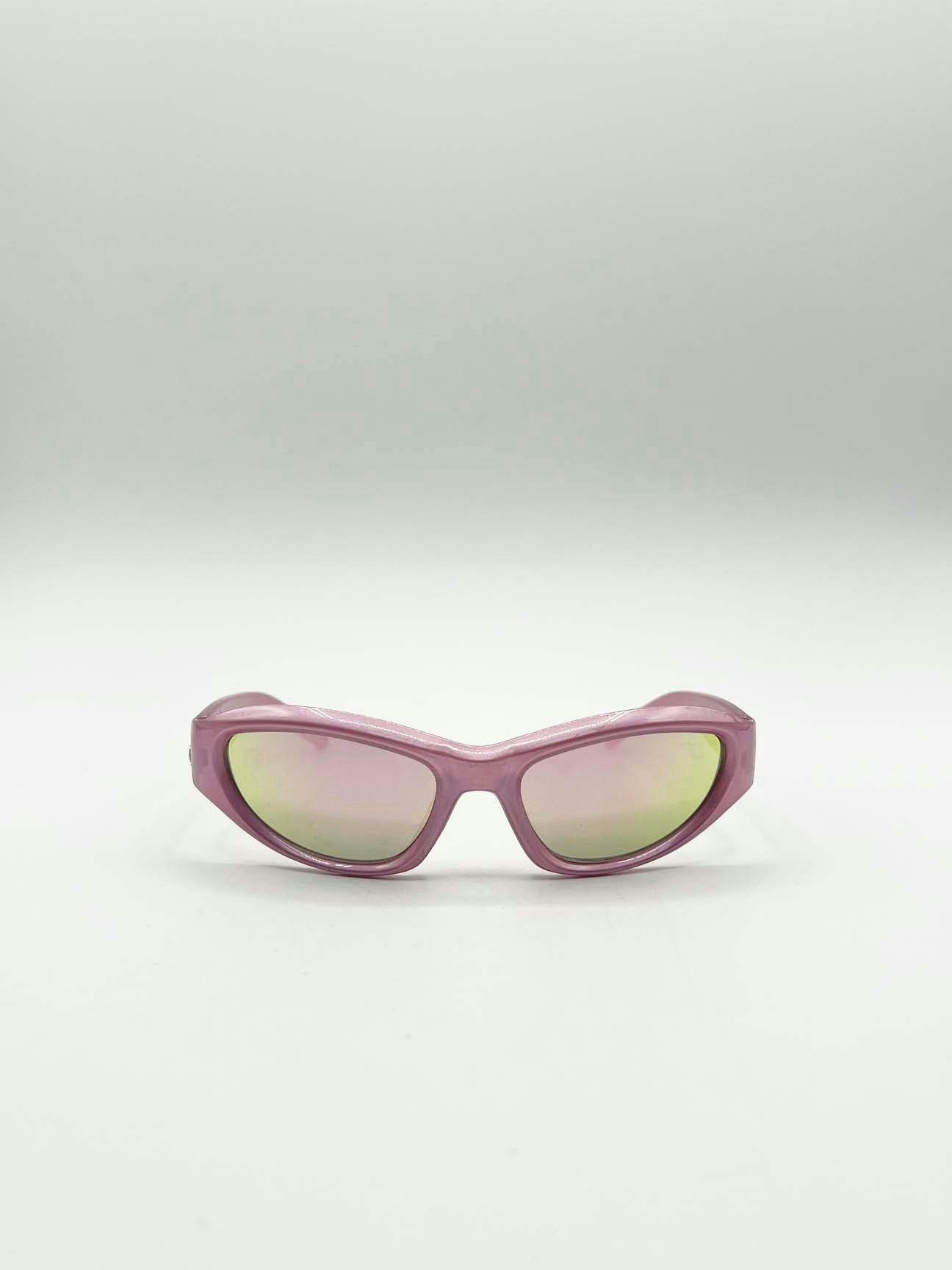 Svnx Pink Star Racer Sunglasses In - One Size