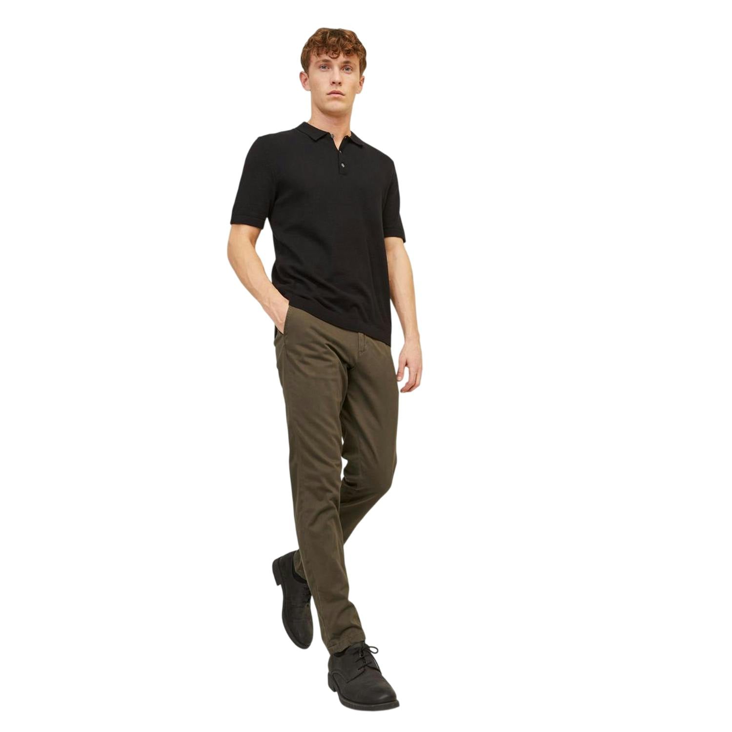 Jack And Jones Men's Dark/Brown Marco Bowie Chinos - 28R - 98% Cotton/2% Elastane