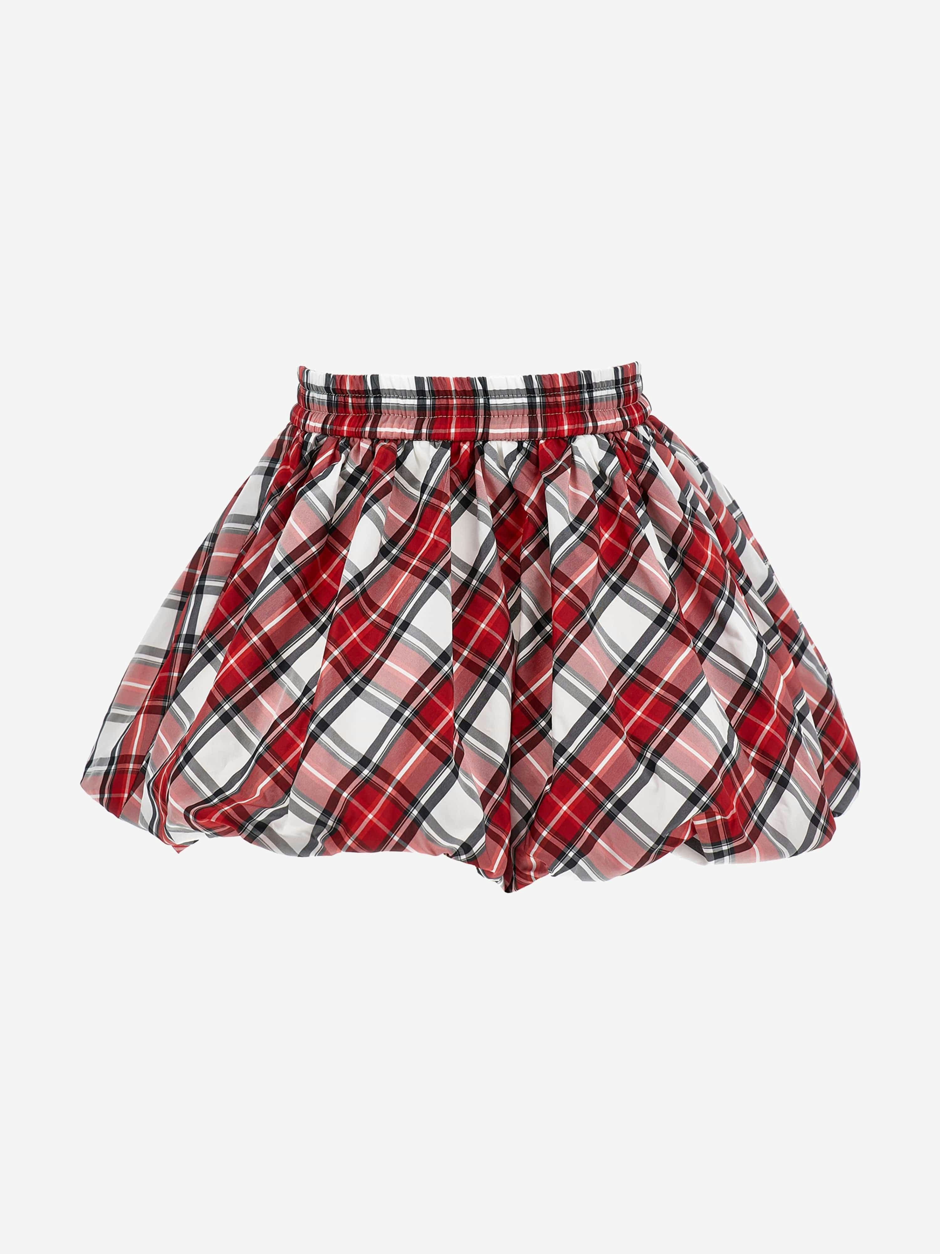 Monnalisa Women's Red Baby Girls Tartan Taffeta Balloon Skirt In - 24 Mths