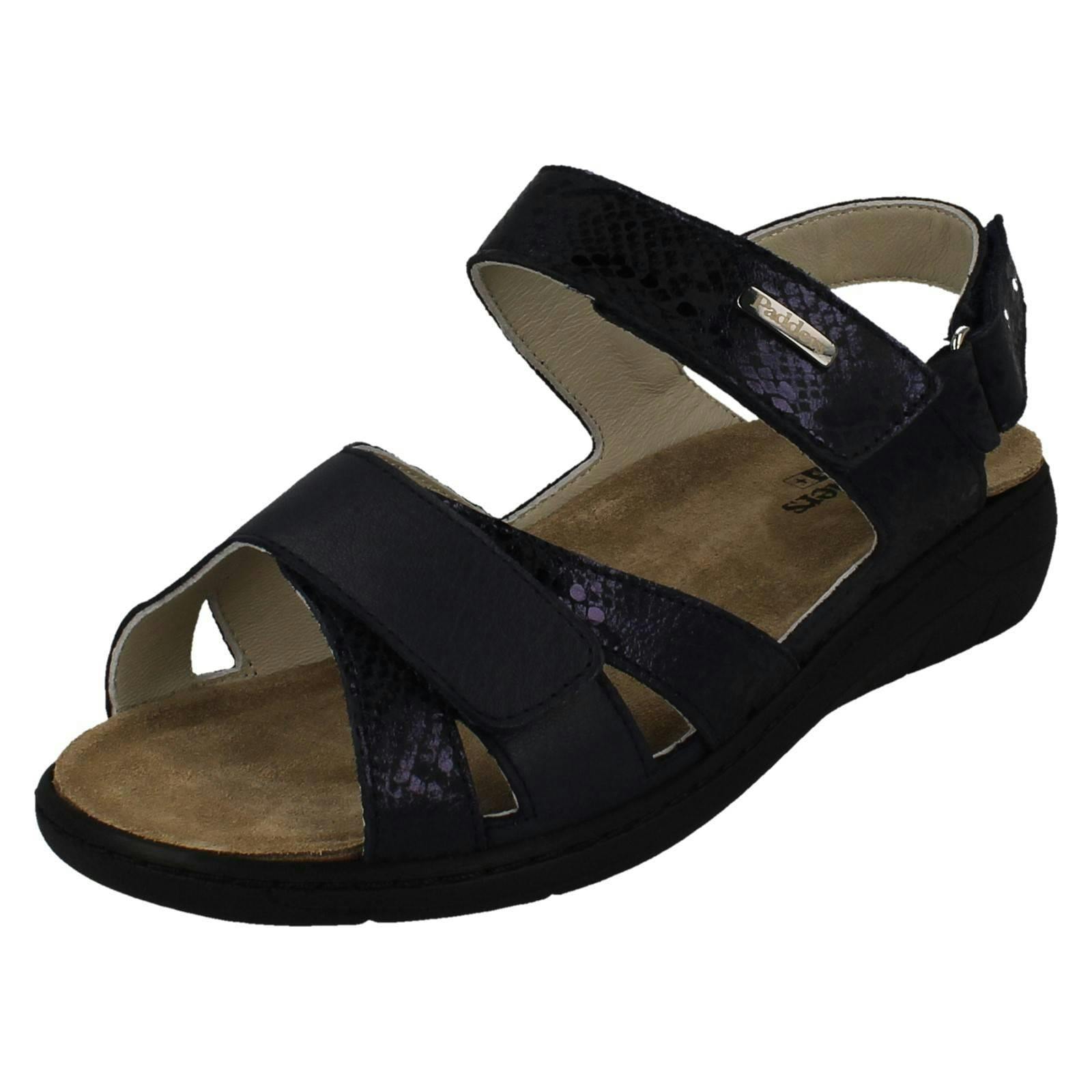 Padders Women's Dual Wide Fitting Summer Sandals Isabelle - Navy - Uk 3