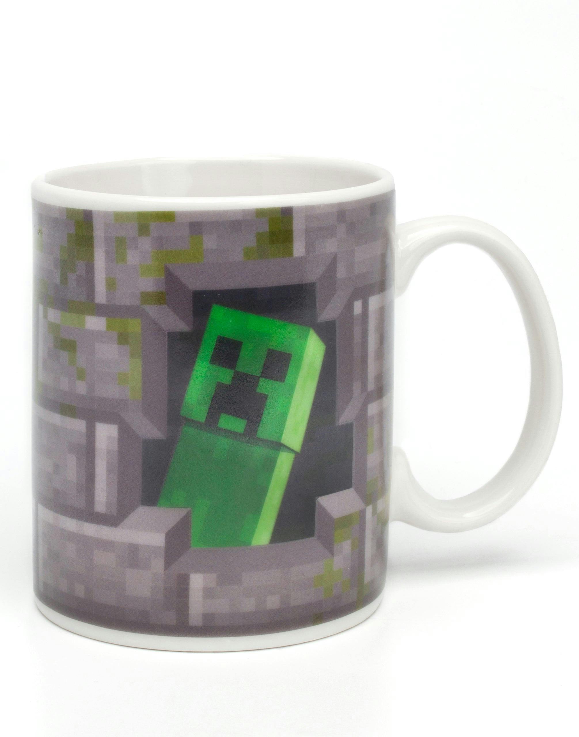 Rackhams Unisex Grey Minecraft Kids Creeper Heat Change Graphic Heat Changing Mug (One Size)