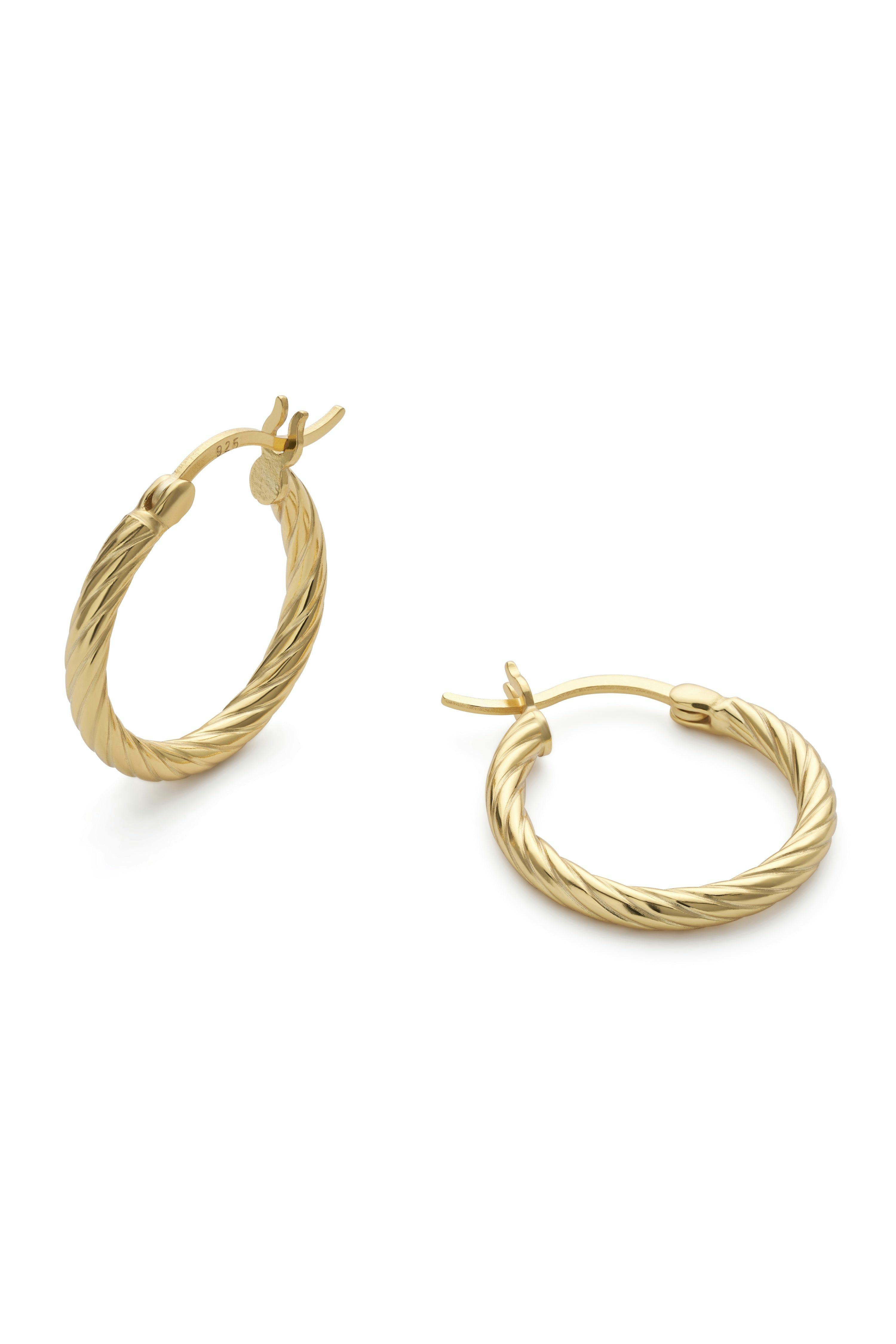 Elk & Bloom Gold Large Plated Twist Huggie Hoop Earrings - No Thank You