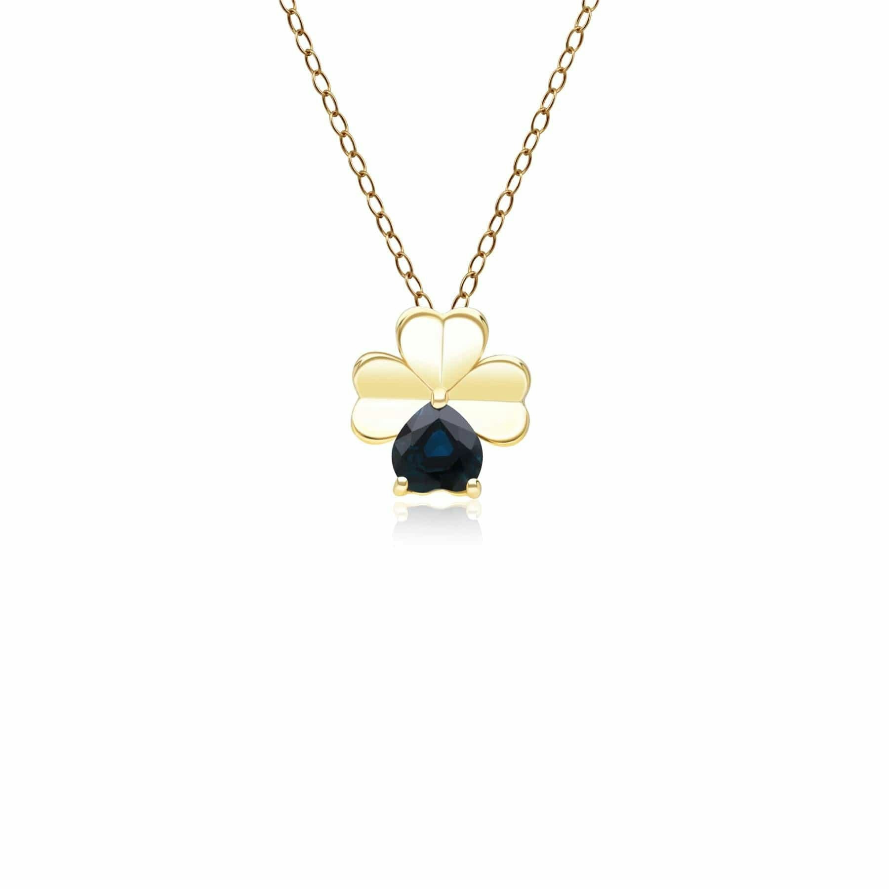 Gemondo Yellow/Gold Gardenia Sapphire Clover Pendant Necklace In 9Ct