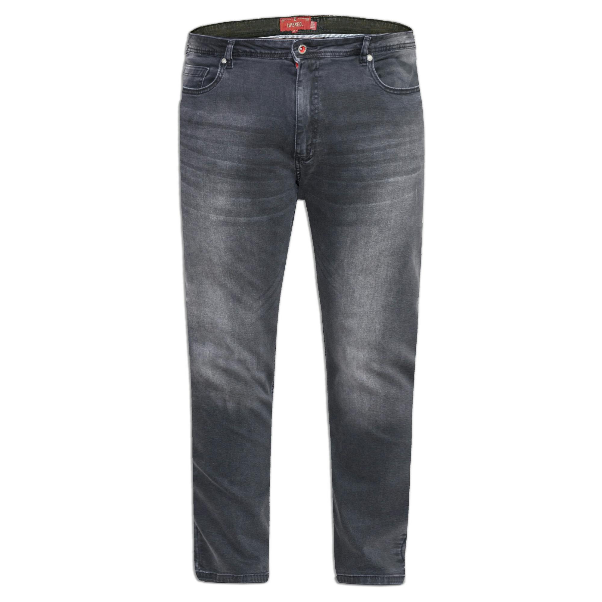 Duke Men's Grey D555 Benson Stretch Tapered Kingsize Jeans - Stonewash - Stonewash - 40XL - 98% Cotton/2% Elastane