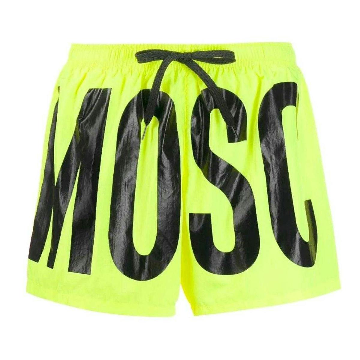 Moschino Men's Yellow Logo Swim Shorts - Bright - Xl - Bright - 100% Polyester