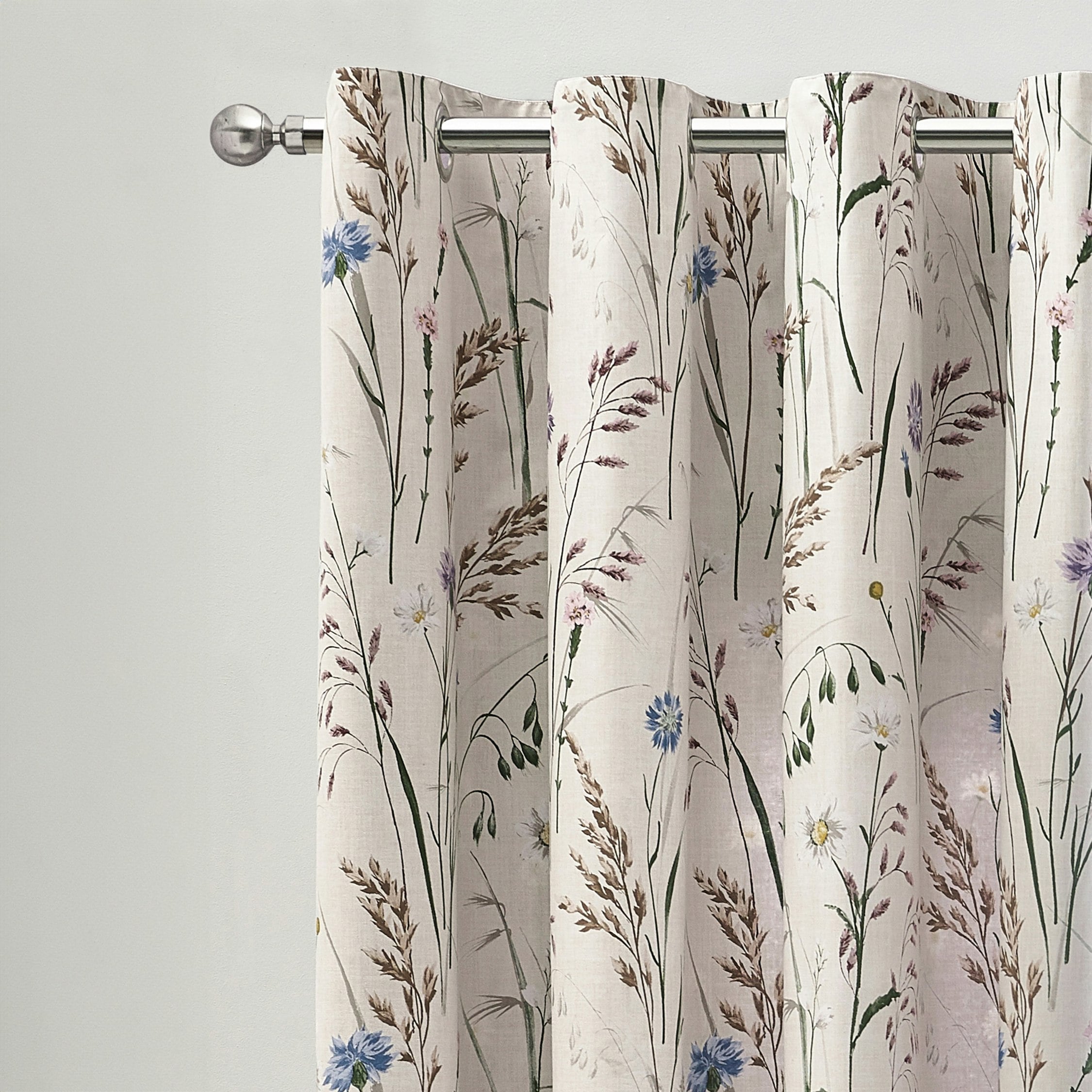 Rackhams Lilac Grasmere Floral Fully Reversible Eyelet Curtains - 66X90 Inch