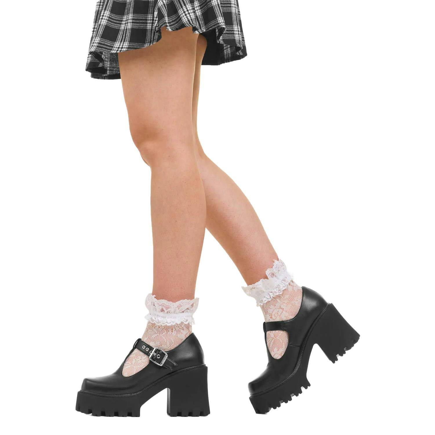 Lamoda Women's Black My Style Chunky Mary Jane Shoes Trendy Comfortable Fashion - Uk6