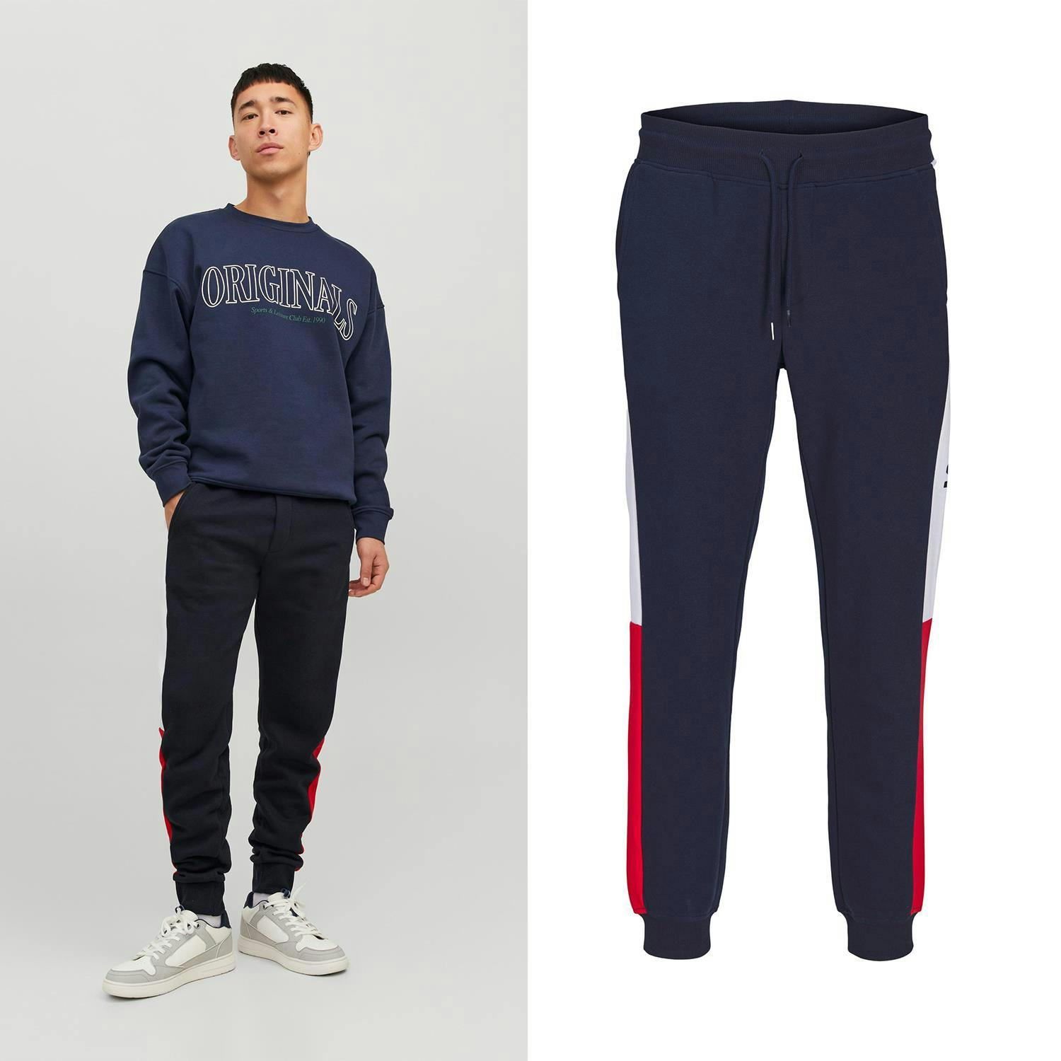 Jack & Jones Men's Logo Cotton Sweatshirt Navy Blazer Pullover Style - Xxl