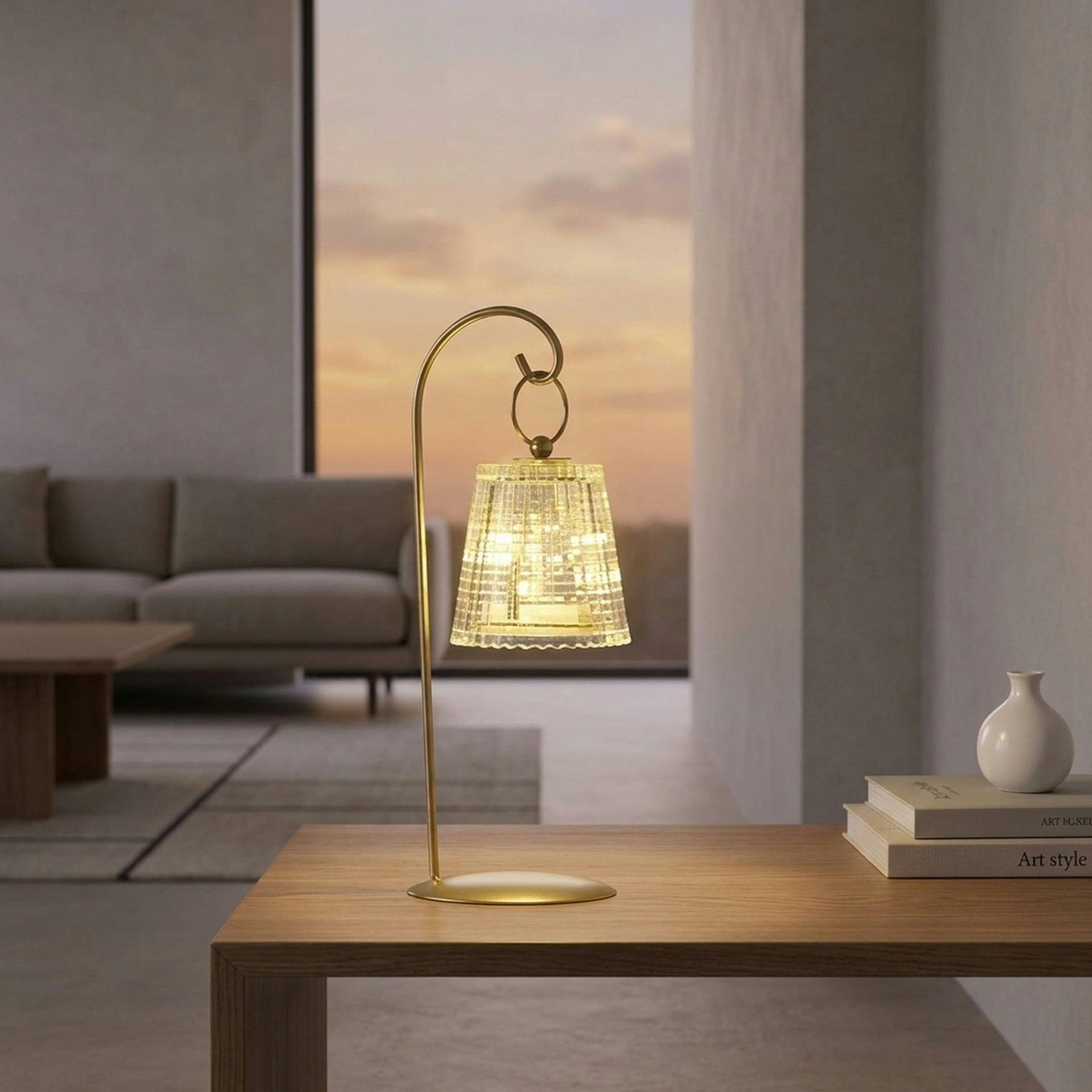 Hestia Single LED Table Lamp in Gold - Image 7