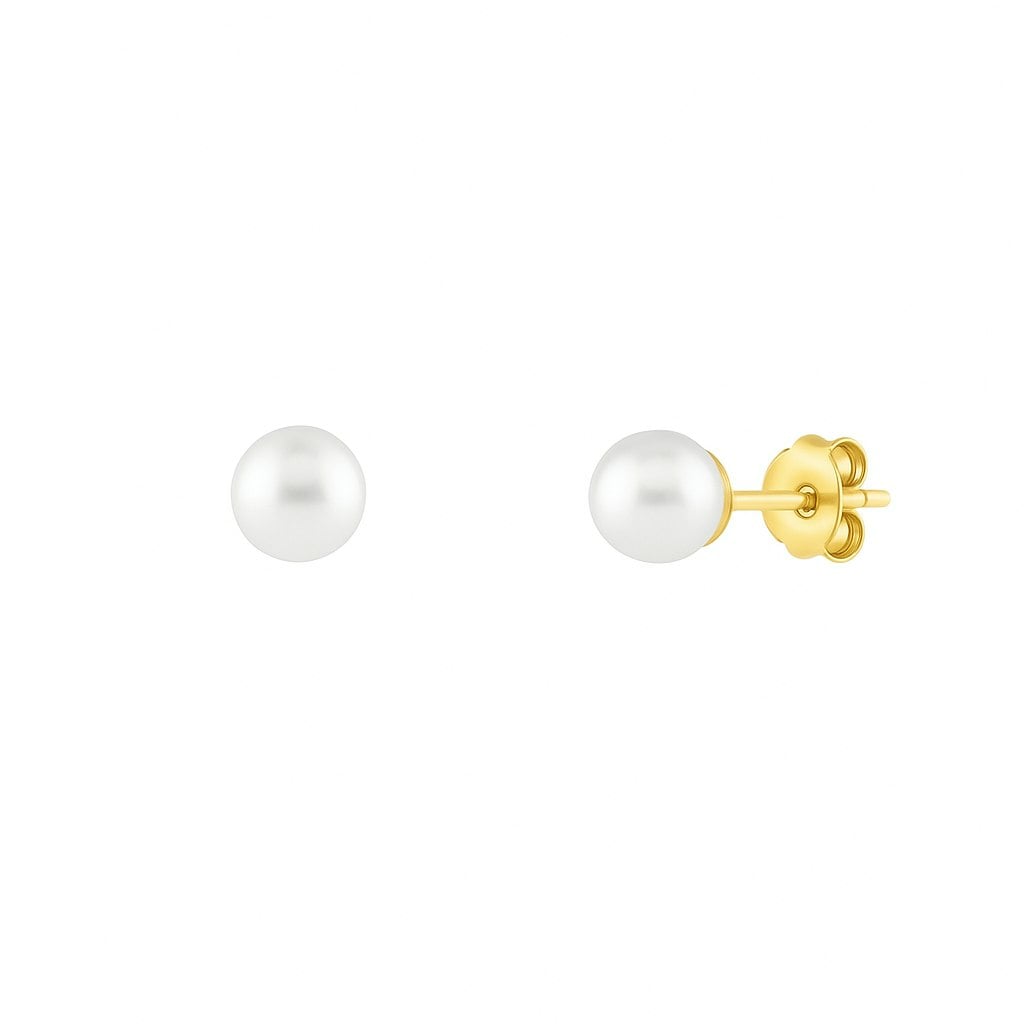 Spero London Gold 9Ct Solid Freshwater Pearl Stud Earrings