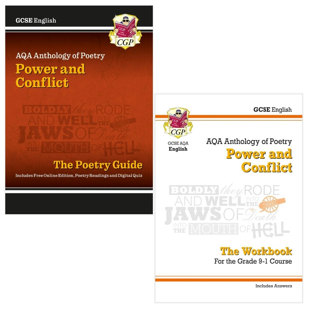 Cgp Books Gcse English Aqa Anthology Of Poetry - Power And Conflict Book Pack (The Poetry Guide, The Workbook) Size 2