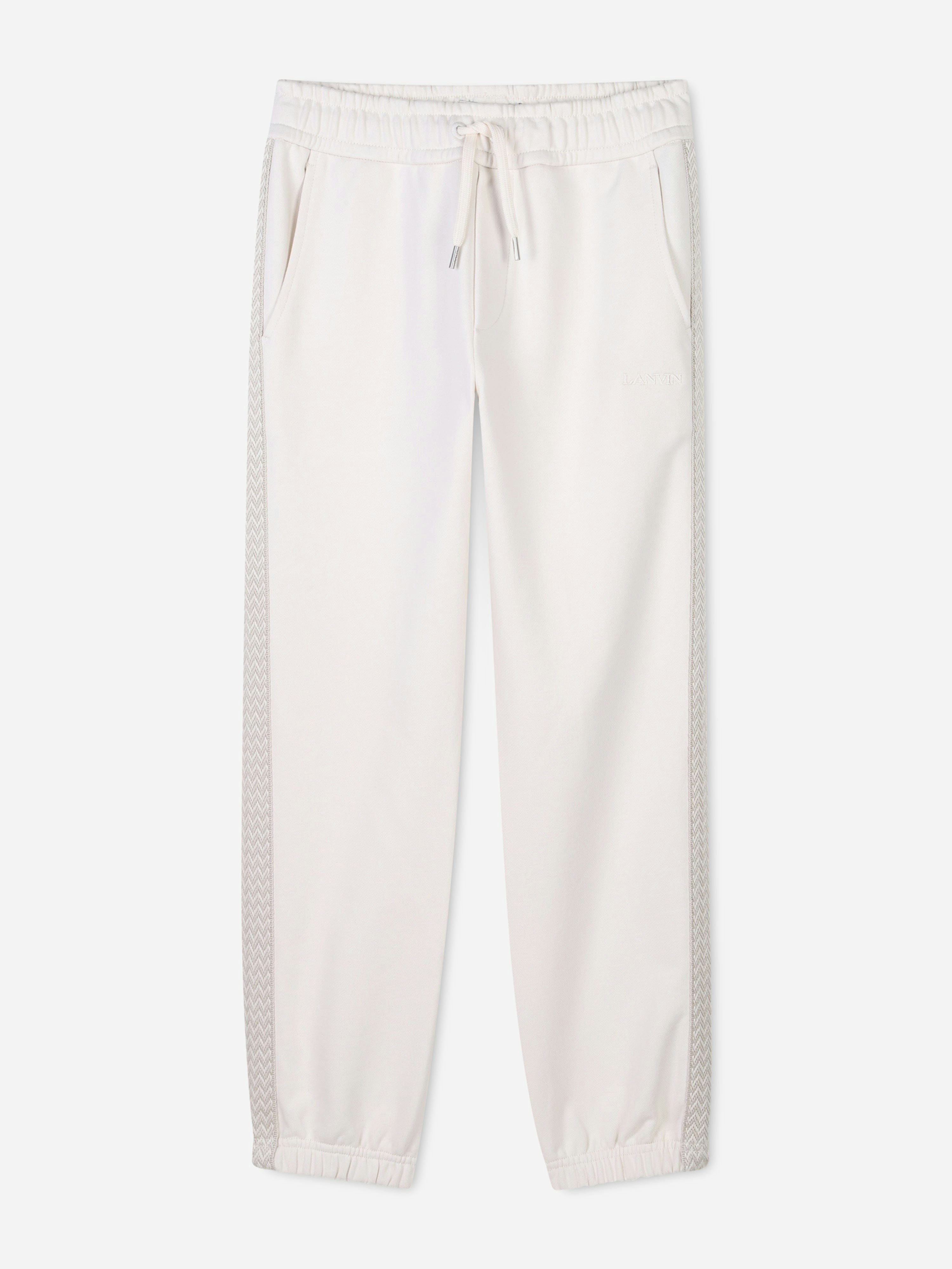 Lanvin Girls Ivory Logo Joggers In - 12 Yrs