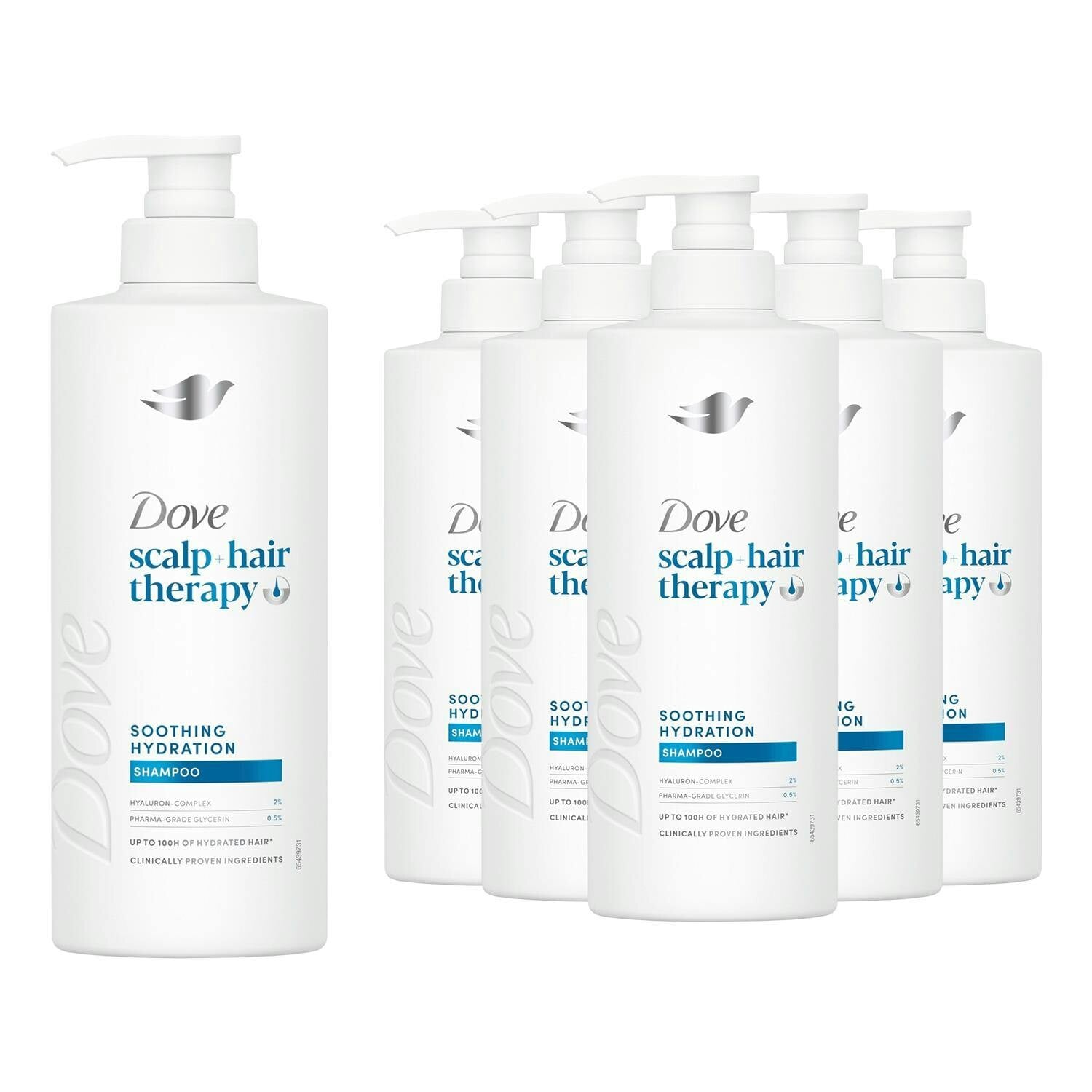 Dove Scalp + Hair Therapy Soothing Hydration Hyaluronic Shampoo 400ml, 6 Pack | Size: 400ml - Image 4