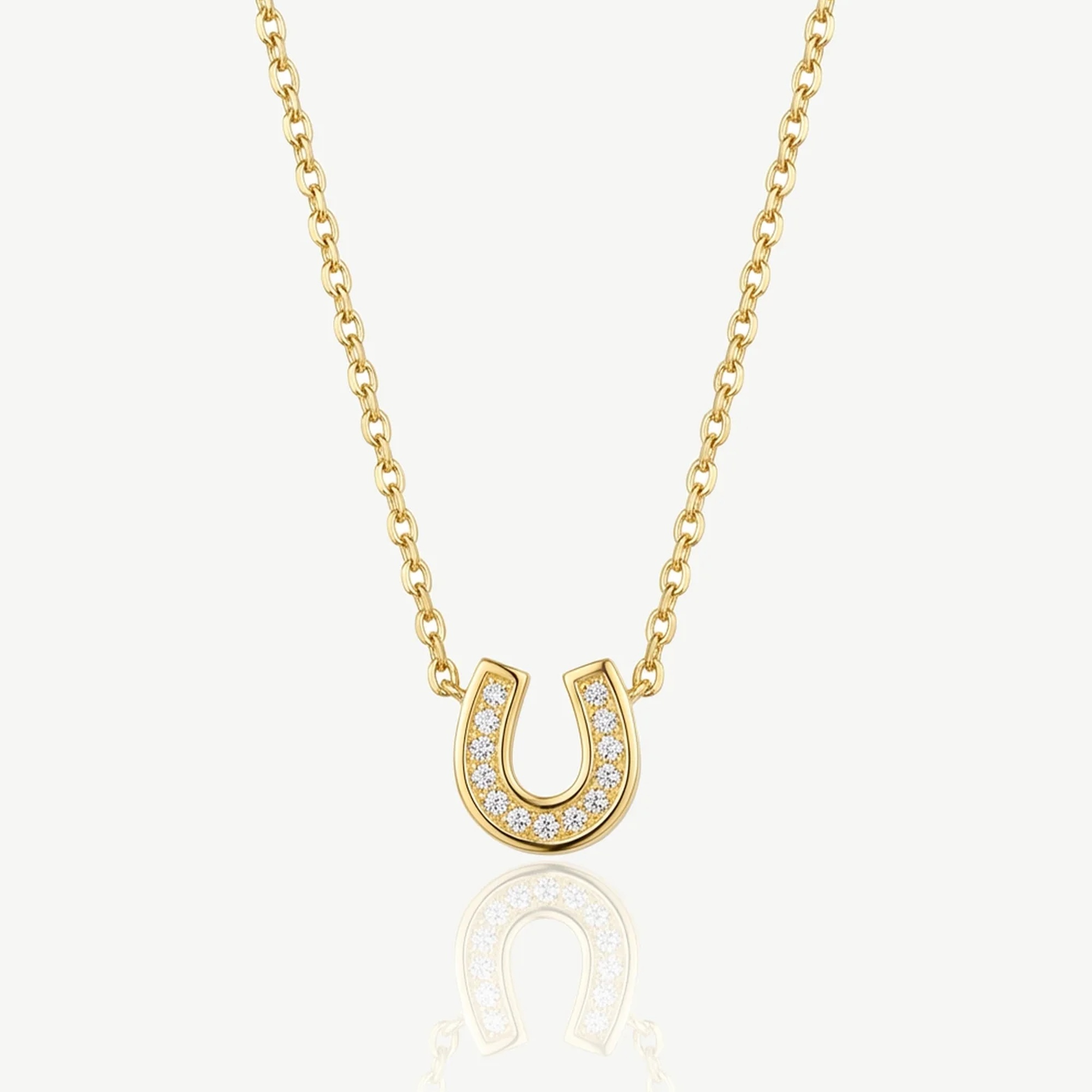 Muchv Gold Dainty Horseshoe Pendant Necklace