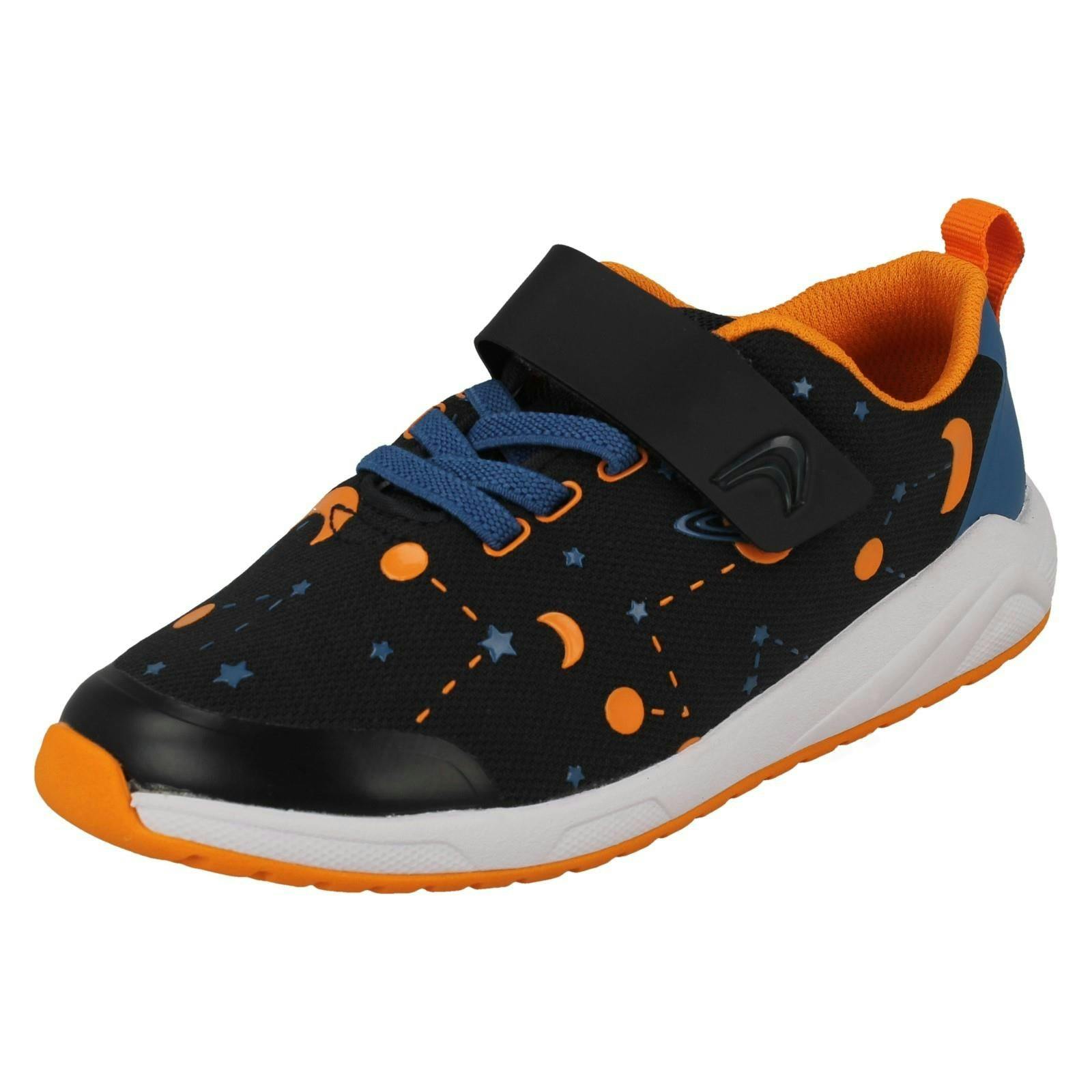 Clarks Boys Blue Space Detailed Lightweight Trainers Aeon Cosmo - Combi - Uk 8 Child - G
