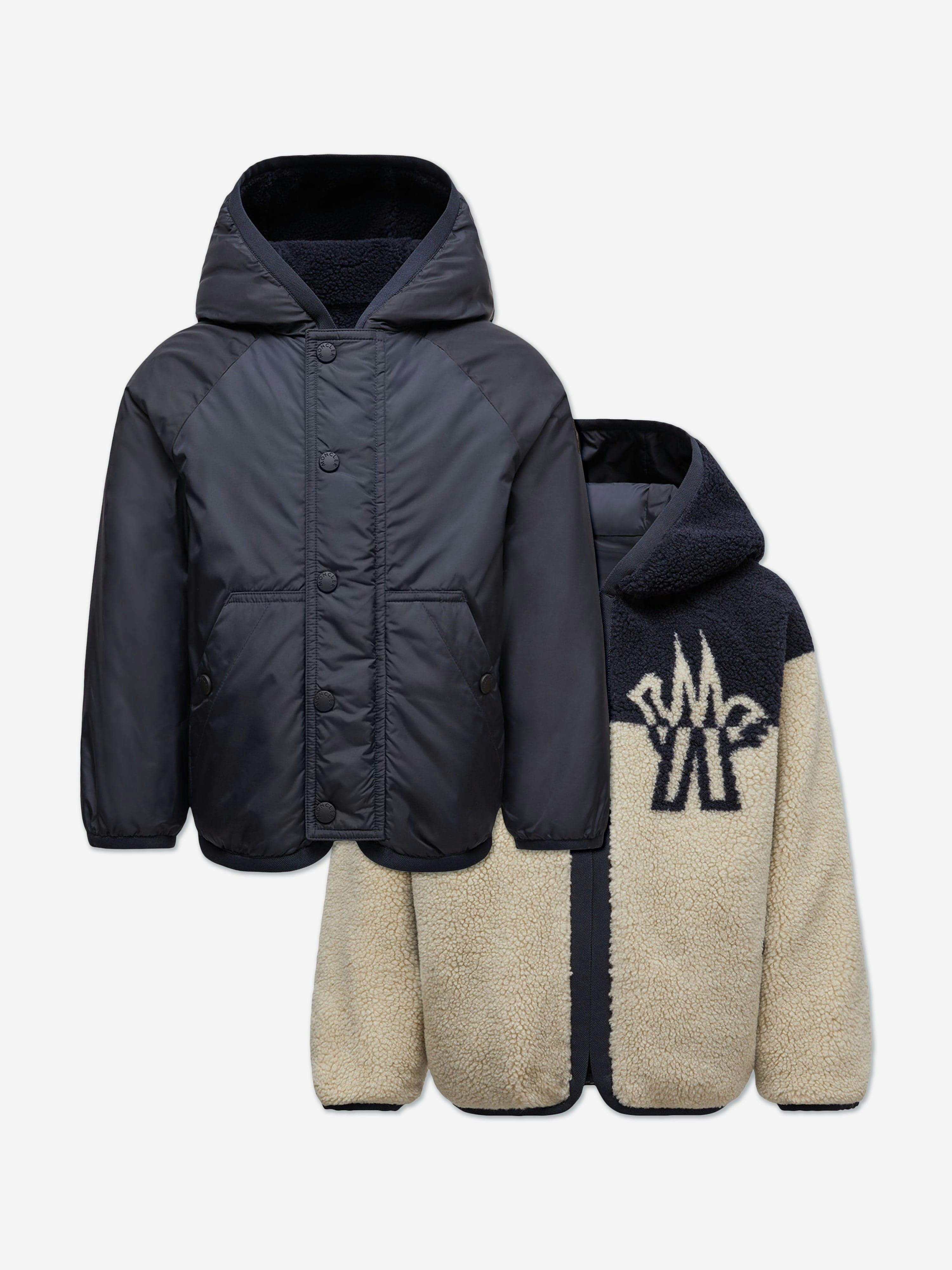 Moncler Enfant Boys Ivory Kids Grenoble Reversible Zip Up Cardigan In - 10 Yrs