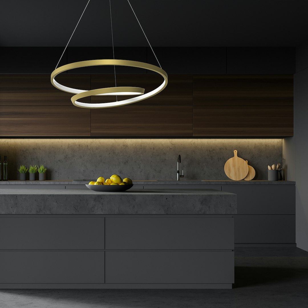 Rackhams Gold Pendant Lamp Lucero 48W Led