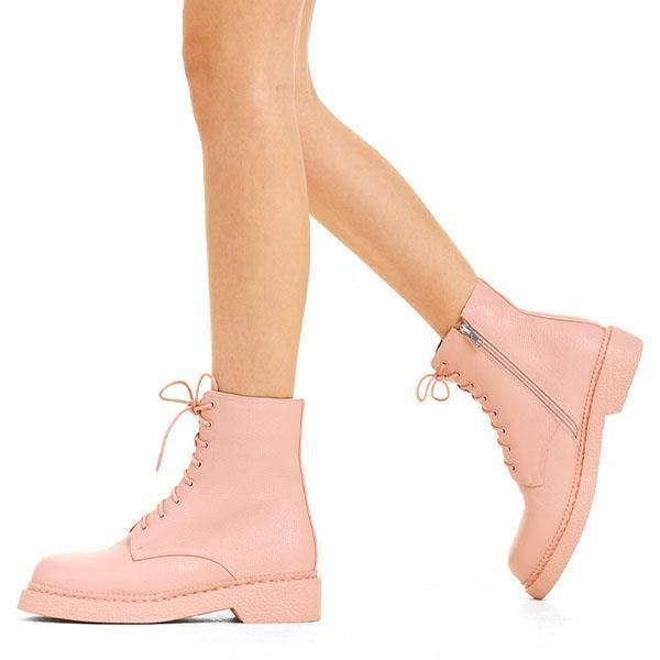 Lamoda Women's Pink In A While Ankle Boots - Chic Elegant Pu Booties For - Uk8