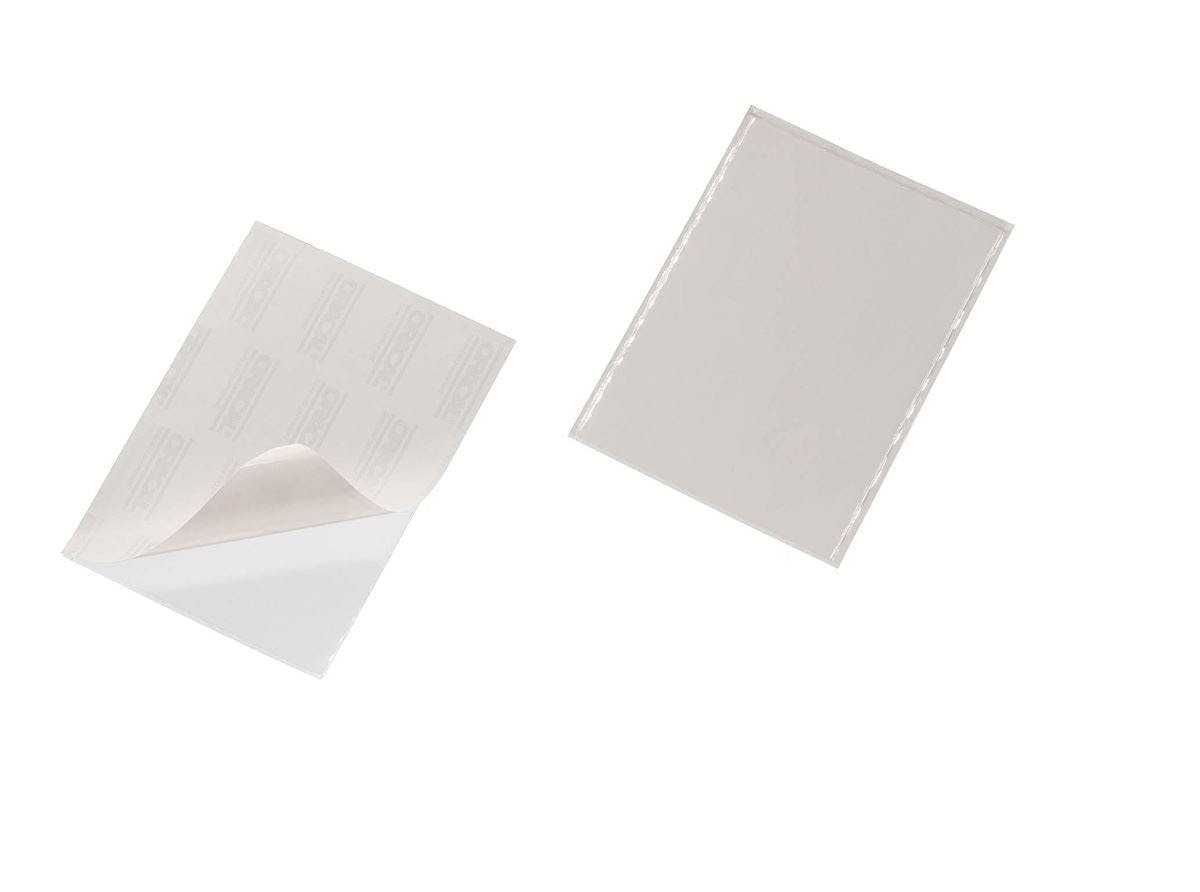 Durable Pocketfix Self-Adhesive Clear Label Sleeve Pockets | 5 Pack | A5