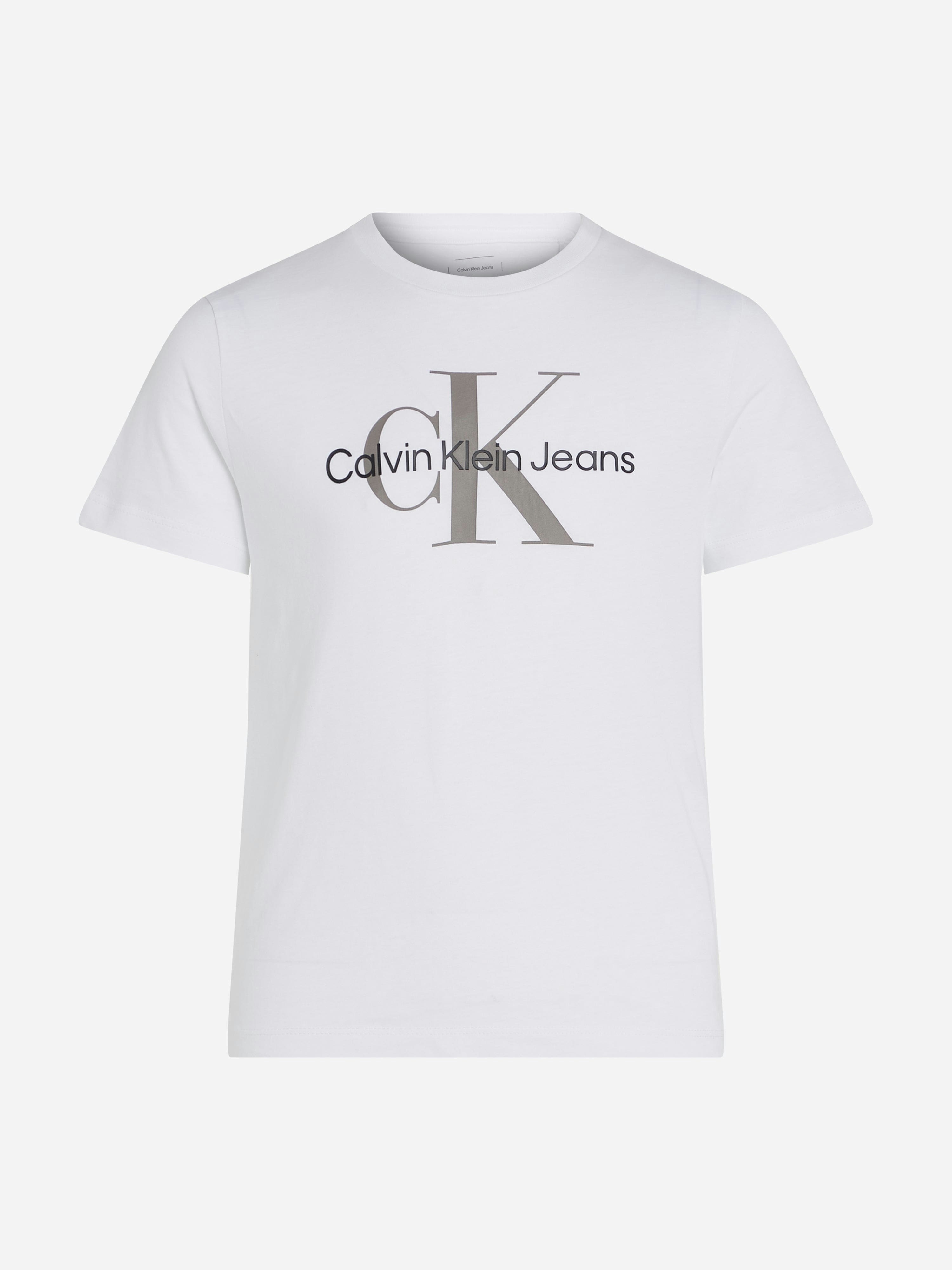 Calvin Klein Boys White Kids Ck Monogram T-Shirt In - 16 Yrs