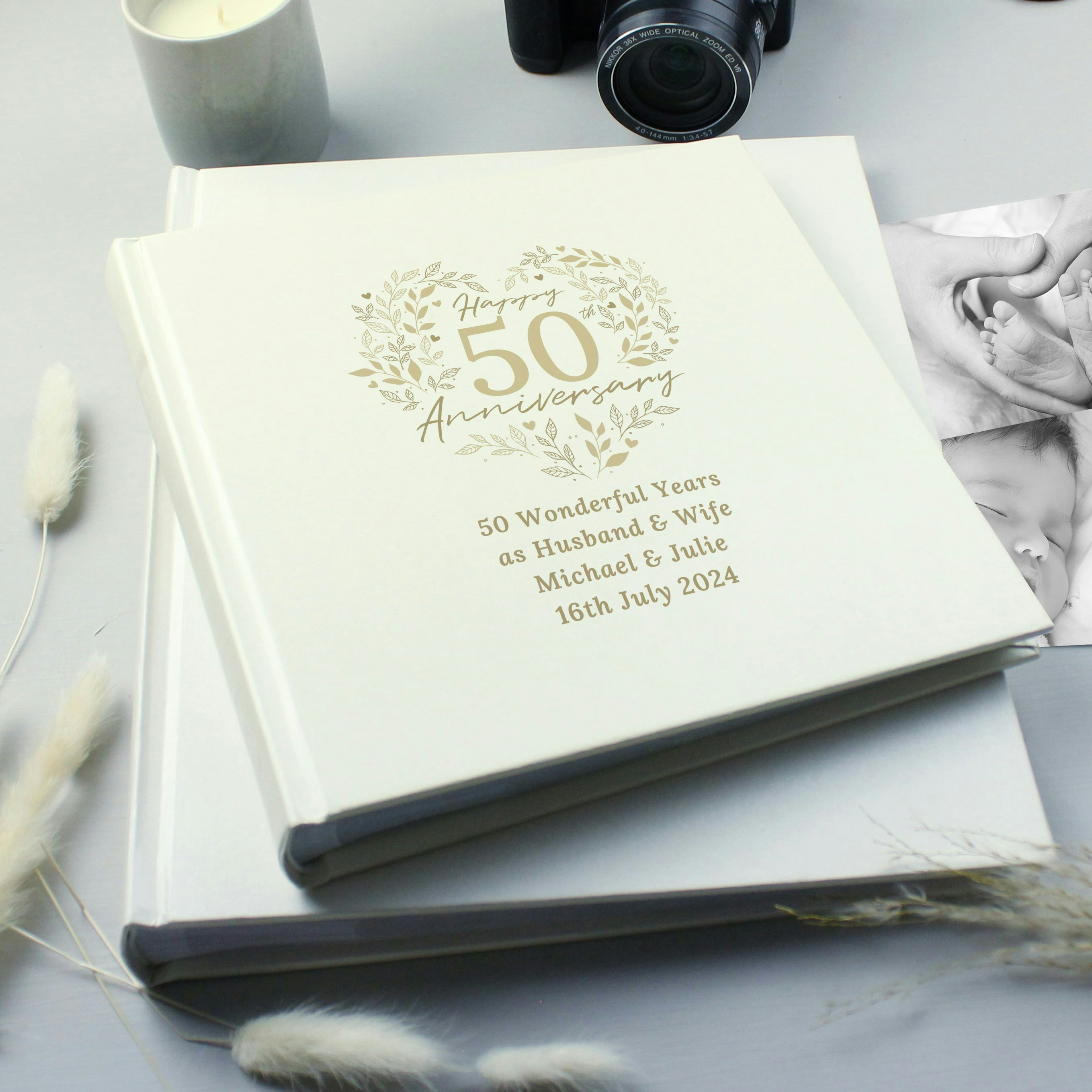 Rackhams Golden Personalised 50Th Wedding Anniversary Photo Album