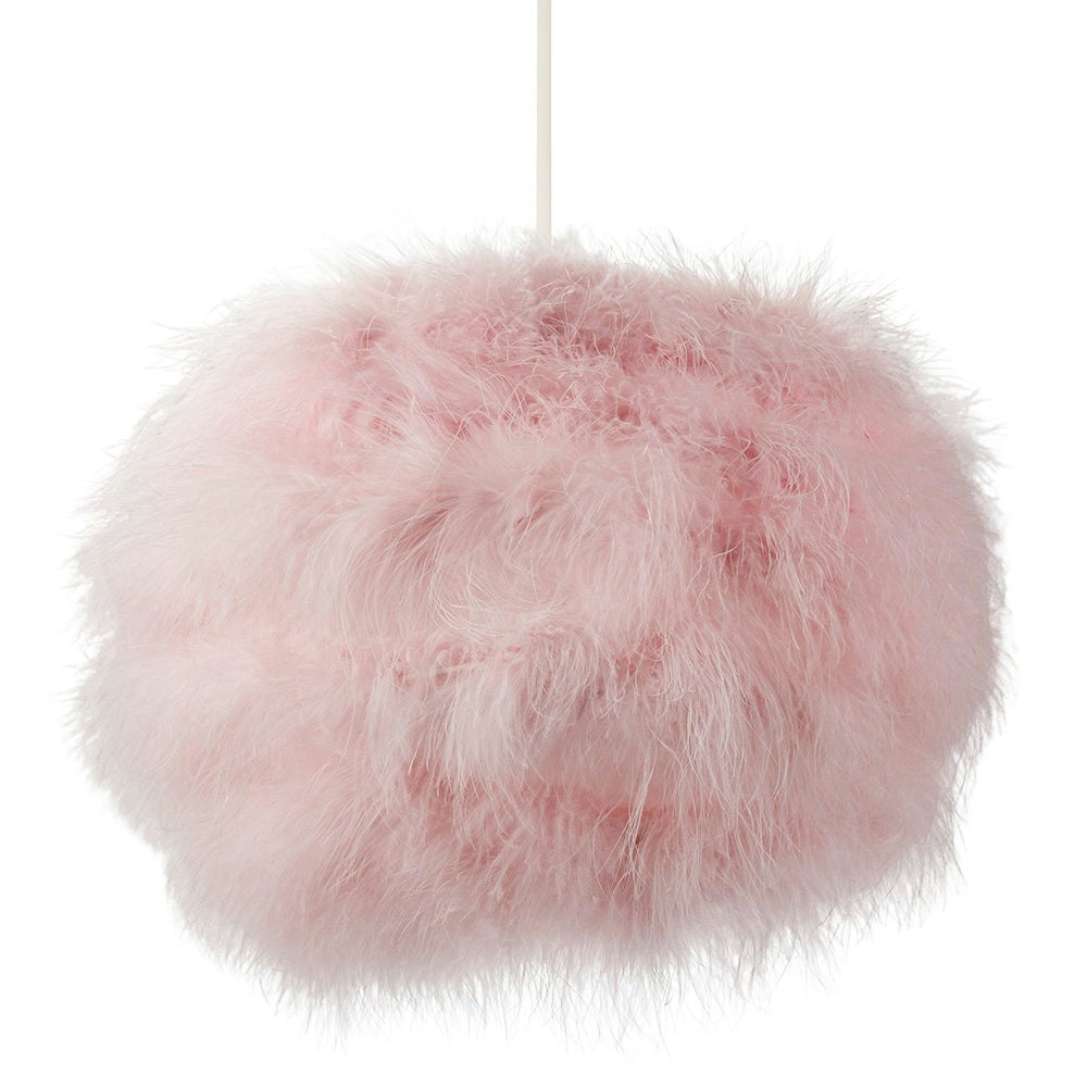 Rackhams Pink/Light Modern And Distinctive Small Real Feather Decorated Pendant Shade