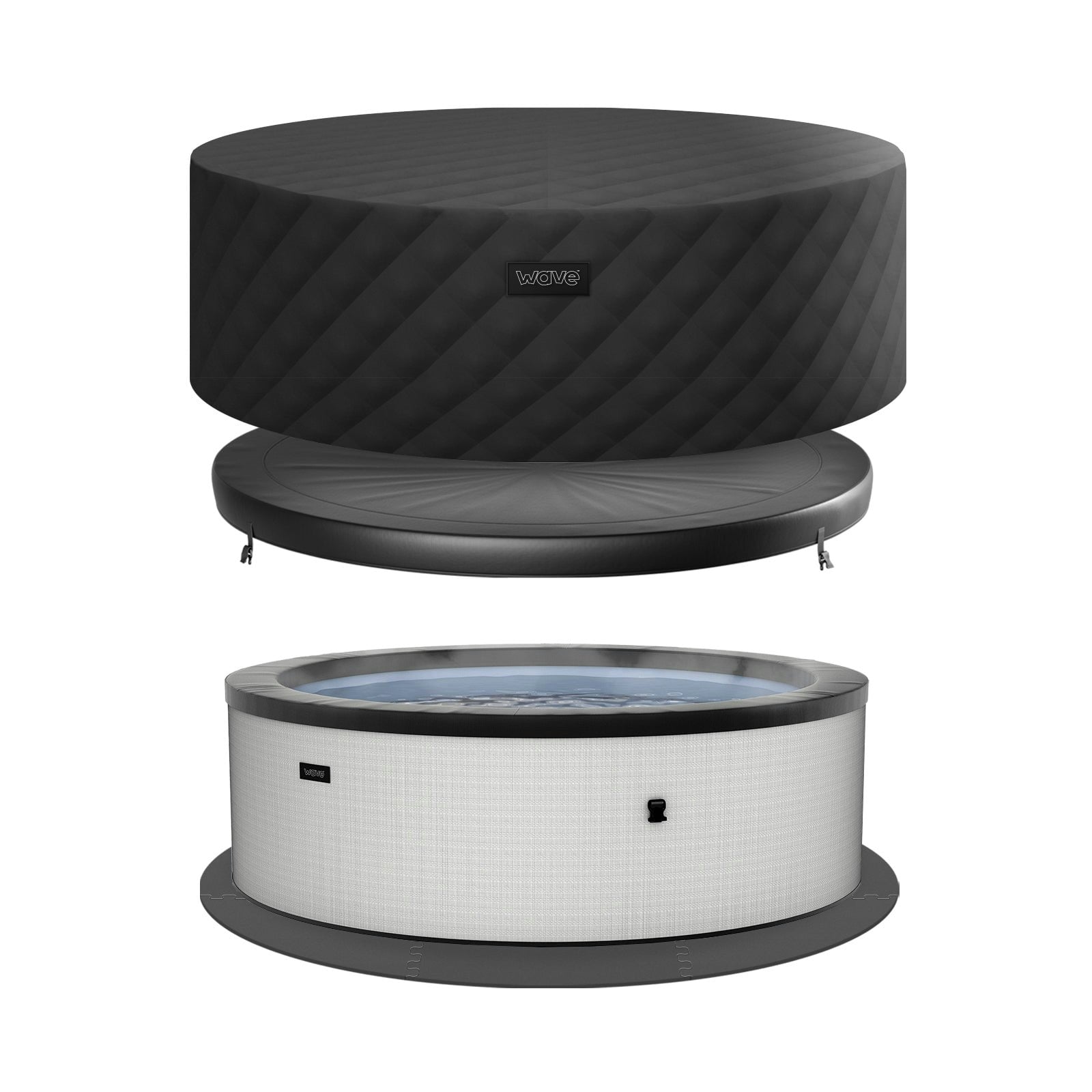 Rackhams Grey Tahoe | 4/6-Person Eco Foam Energysave Hot Tub Bundle | Built-In Integrated Heater - Graphite - 4 Person | 156X70cm