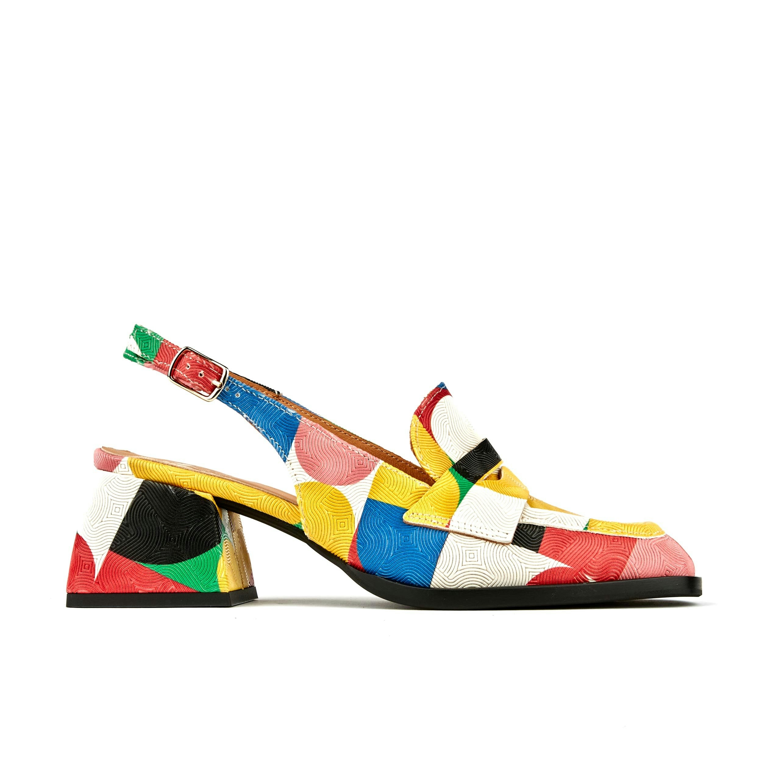 Embassy London Women's Light Diana - Groovy - Square Toe Leather Slingback In Vibrant Colours - Uk 4 / Eu 37 / Us 6