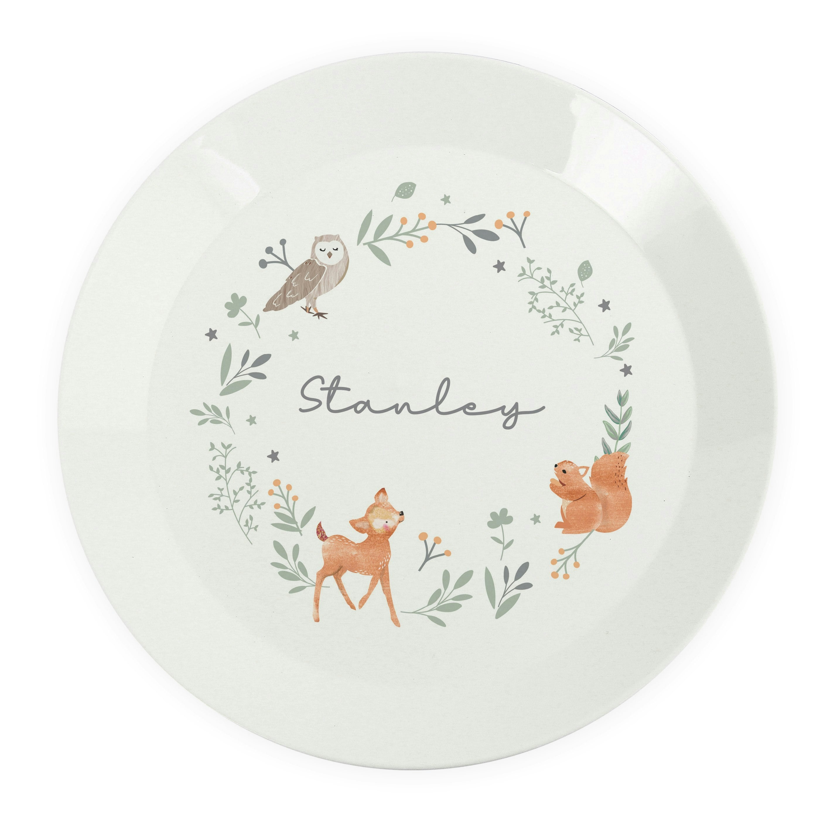 Personalised Memento Company Personalised Woodland Animals Plate