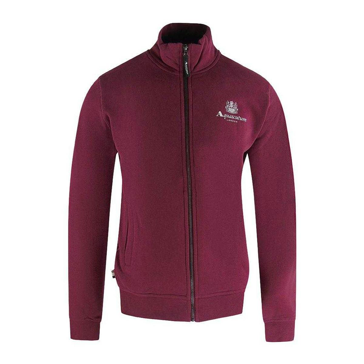 Aquascutum Unisex Burgundy Adult Full Zip Active Sweatshirt - M