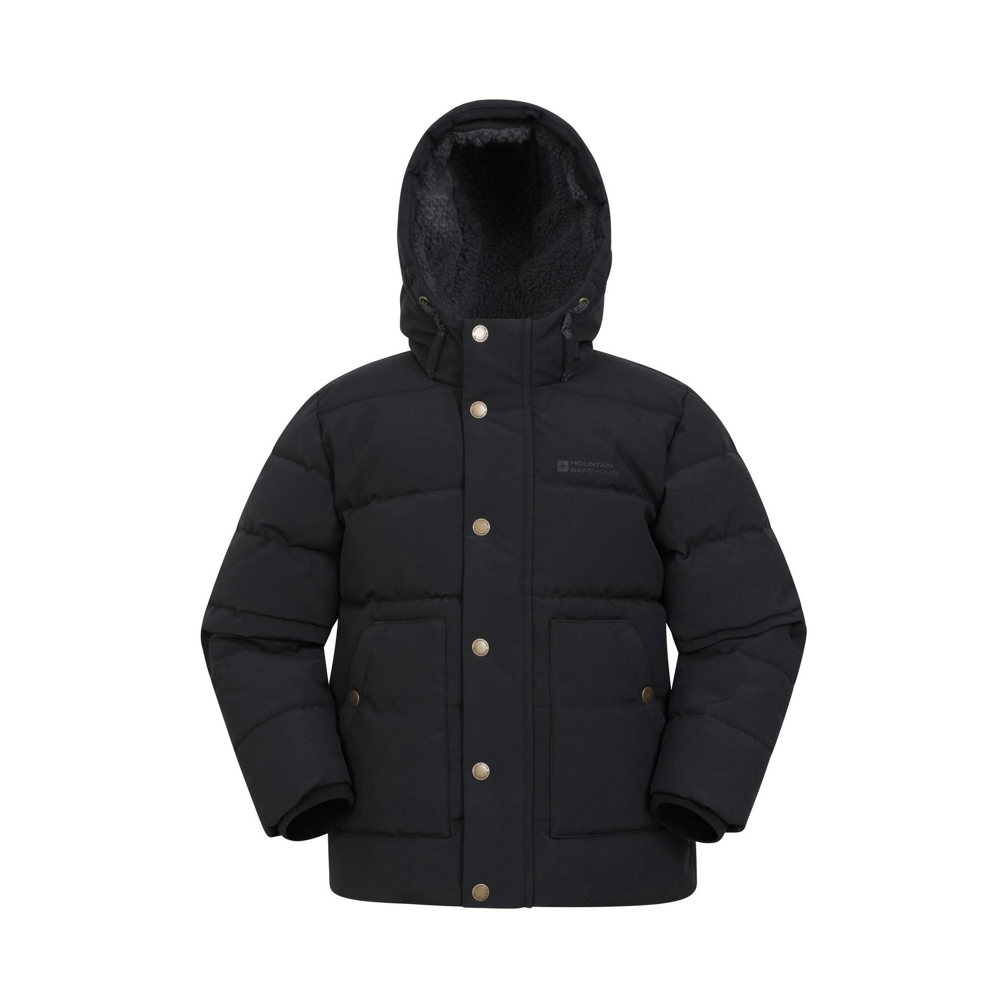 Mountain Warehouse Black Childrens/Kids Manta Borg Lined Jacket - 9-10 Years - 100% Polyester